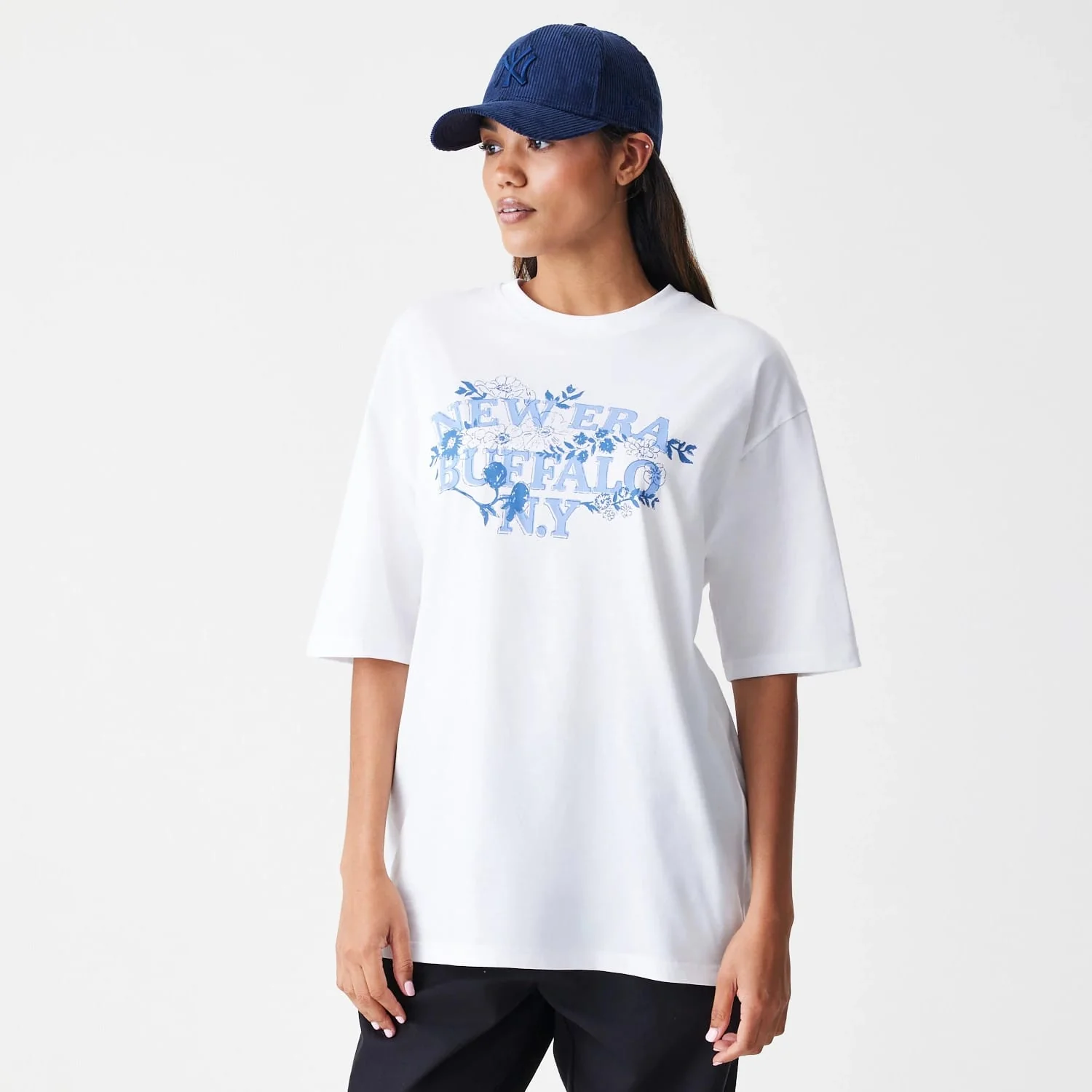 New Era Floral White Oversized T-Shirt - Image 4