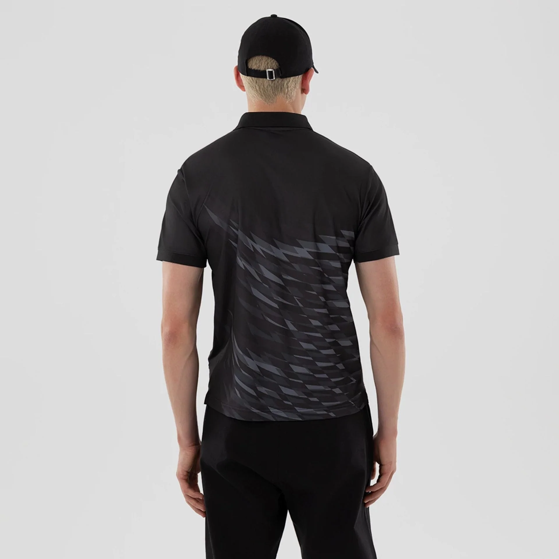 New Era Grid Black Polo T-Shirt - Image 2