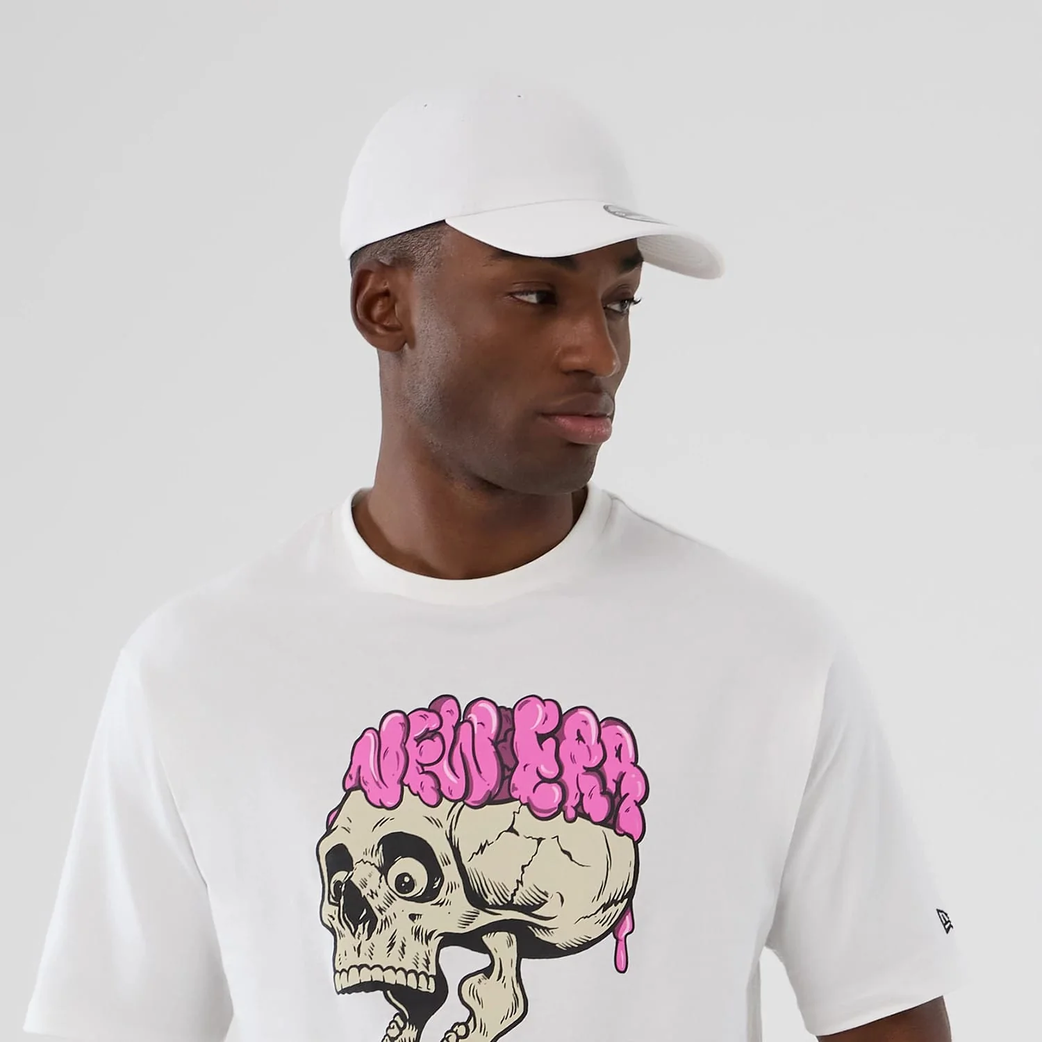 New Era Halloween Skull Graphic White Oversized T-Shirt - Image 5