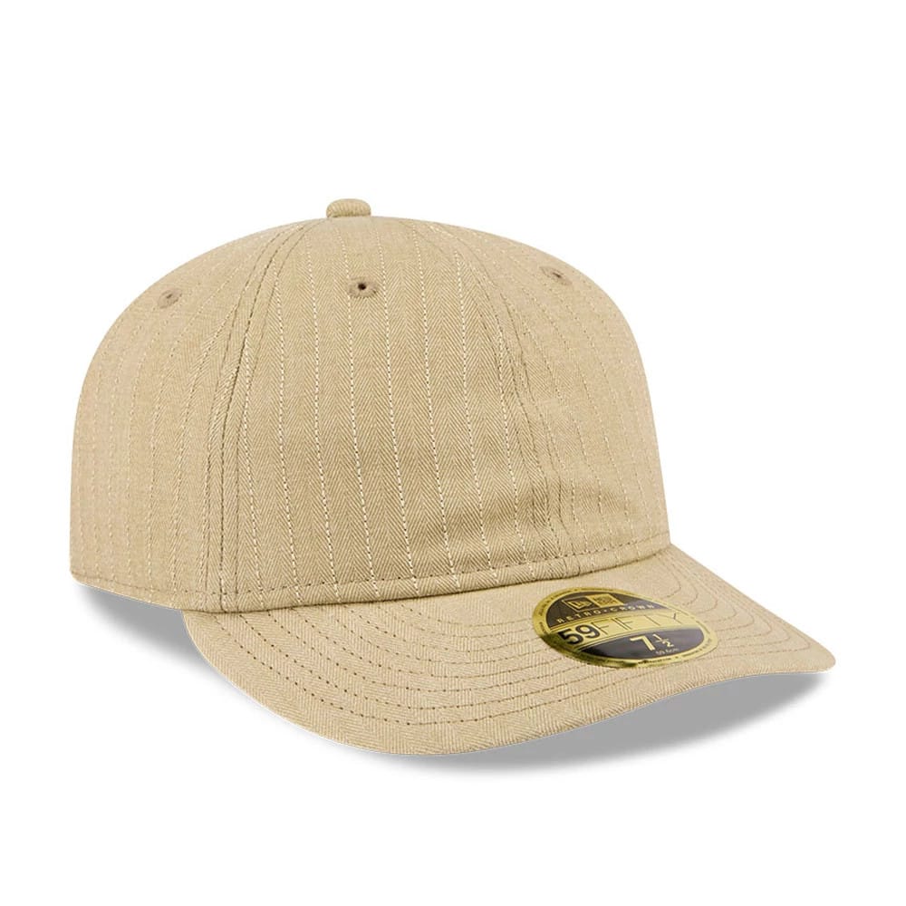 New Era Herringbone Beige Retro Crown 59FIFTY Fitted Cap - Image 4