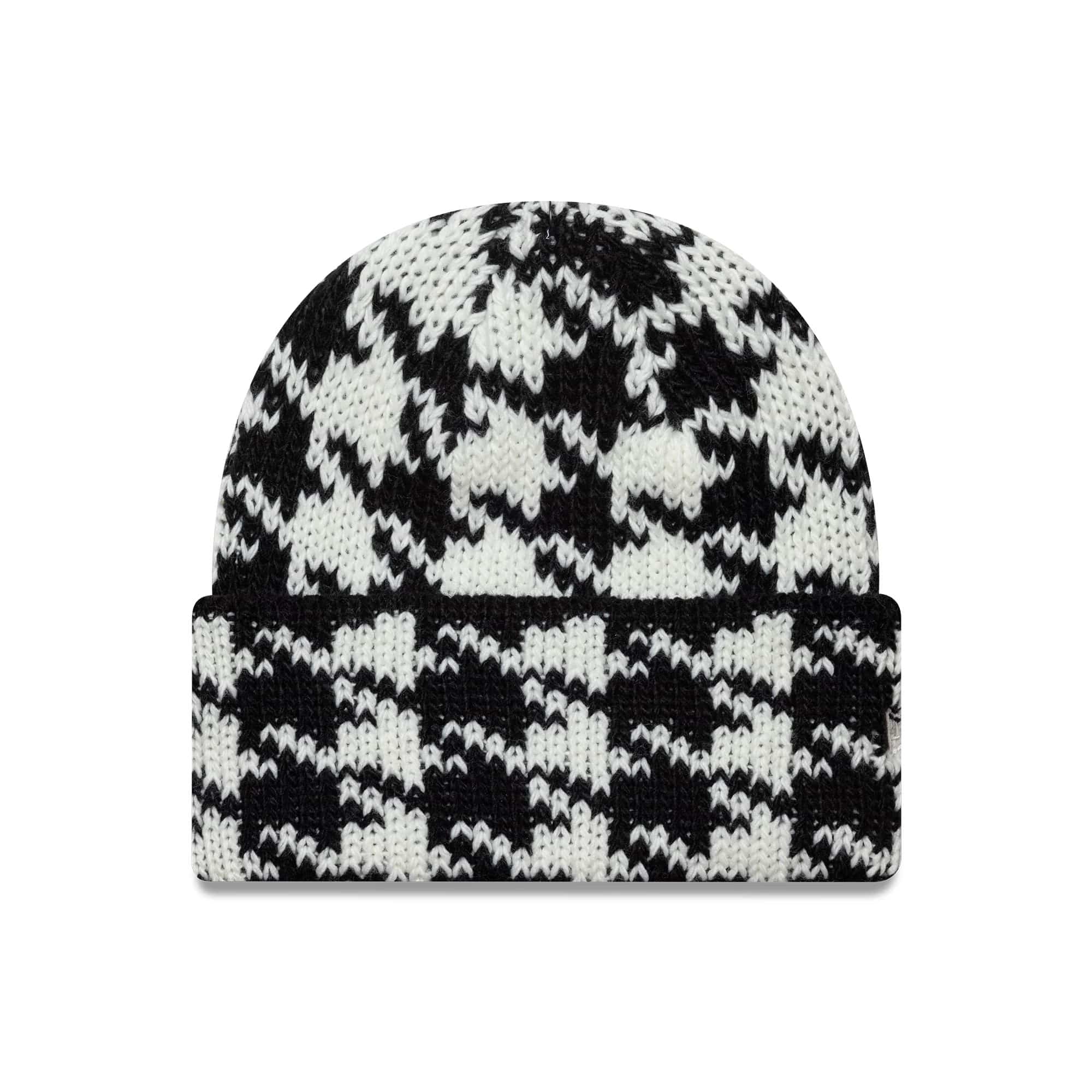 New Era Houdstooth Black Cuff Knit Beanie Hat