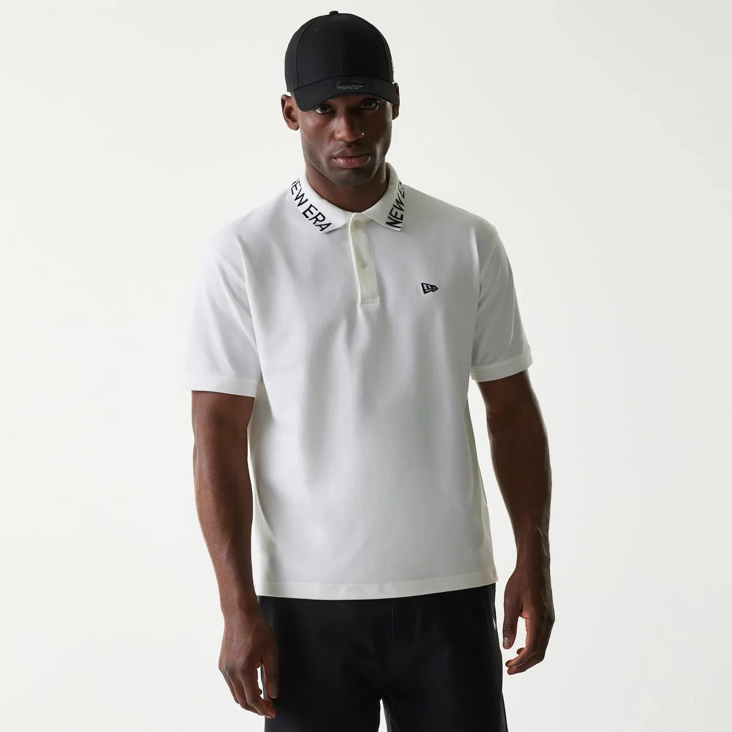 New Era Japan Collar Logo White Polo T-Shirt