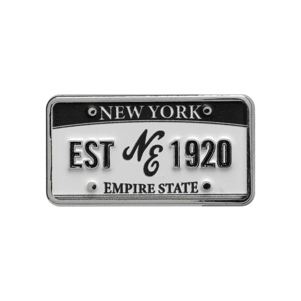 New Era License Plate Silver Pinbadge