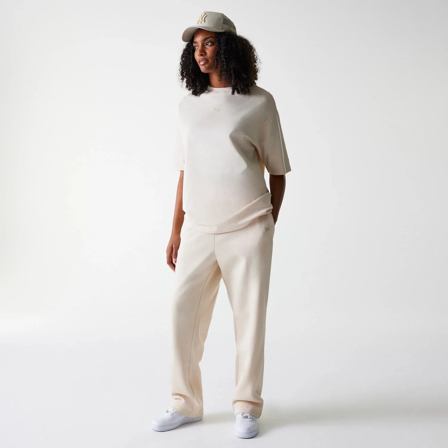 New Era Light Beige Straight Leg Joggers - Image 4