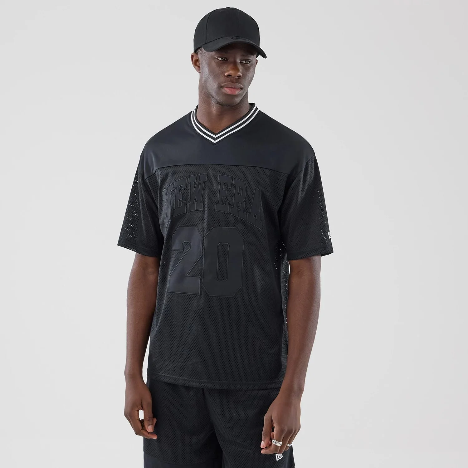 New Era Mesh Black Oversized T-Shirt