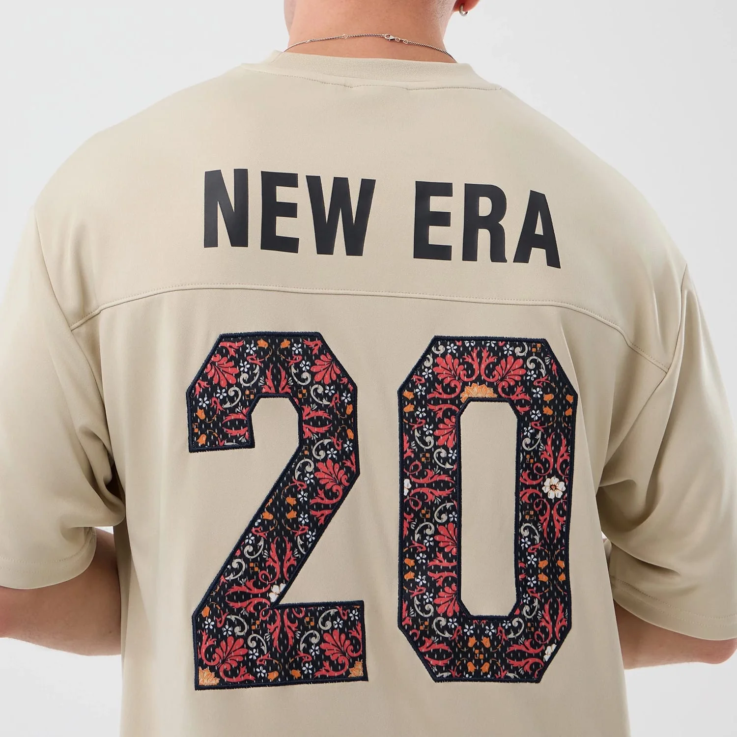 New Era Mesh Infill Light Beige Oversized T-Shirt - Image 7