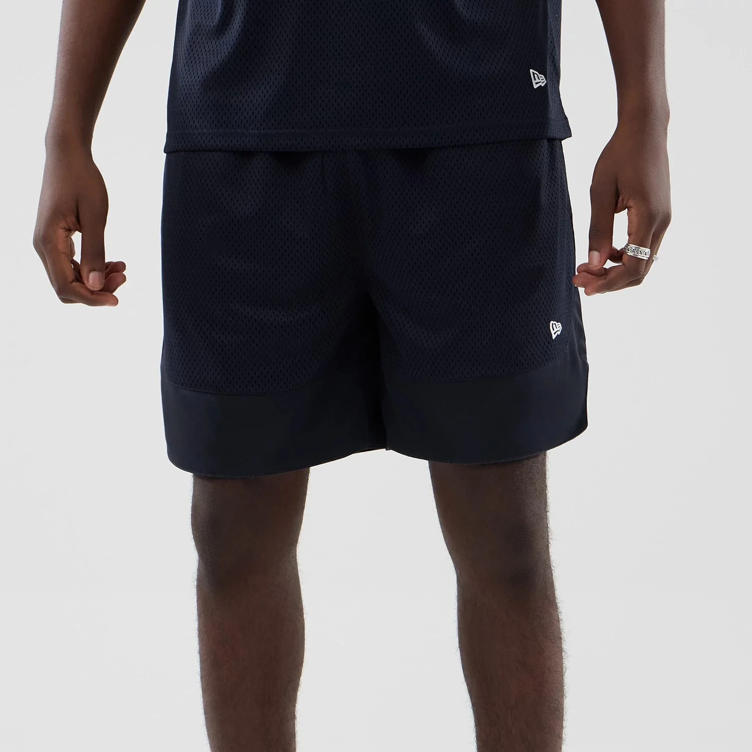 New Era Mesh Navy Oversized Shorts - Image 6