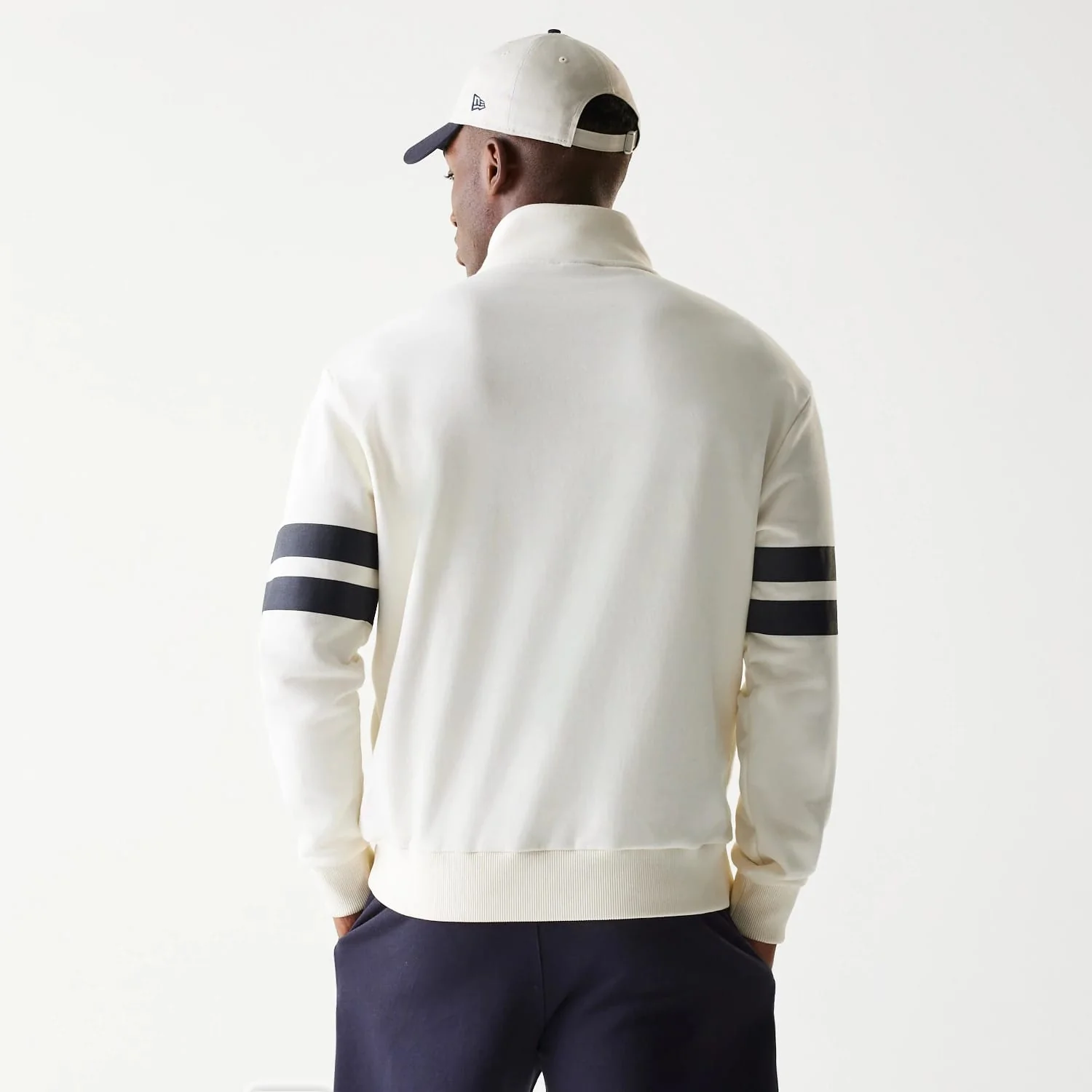 New Era Open White Oversized 1/4 Zip Sweater - Image 2