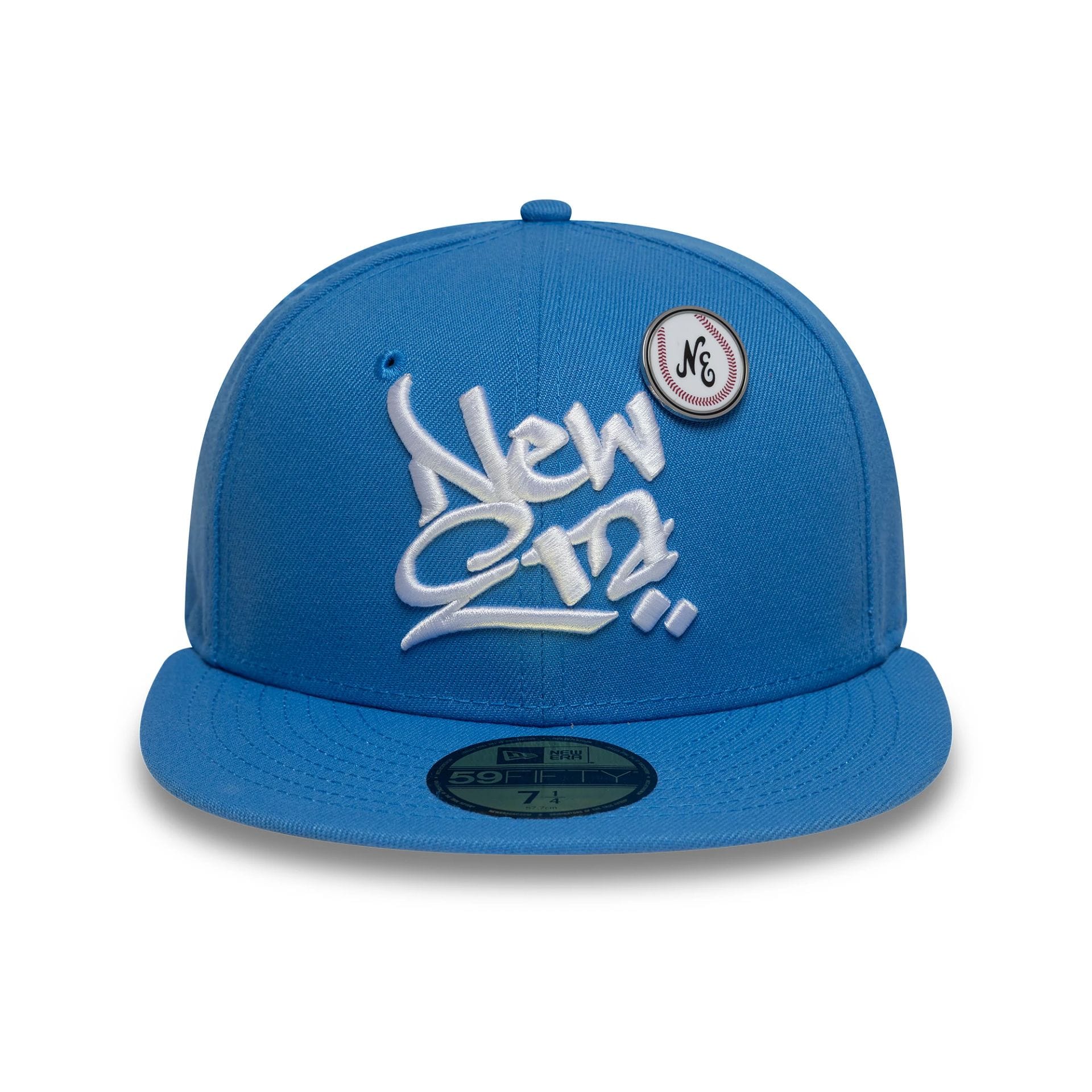 New Era Oversized Script Blue 59FIFTY Fitted Cap - Image 3