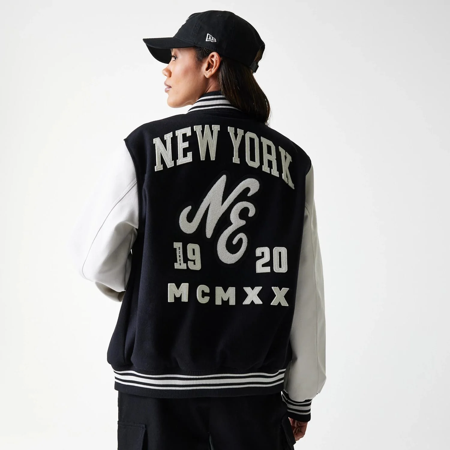 New Era Patch Black Varsity Jacket - Image 2