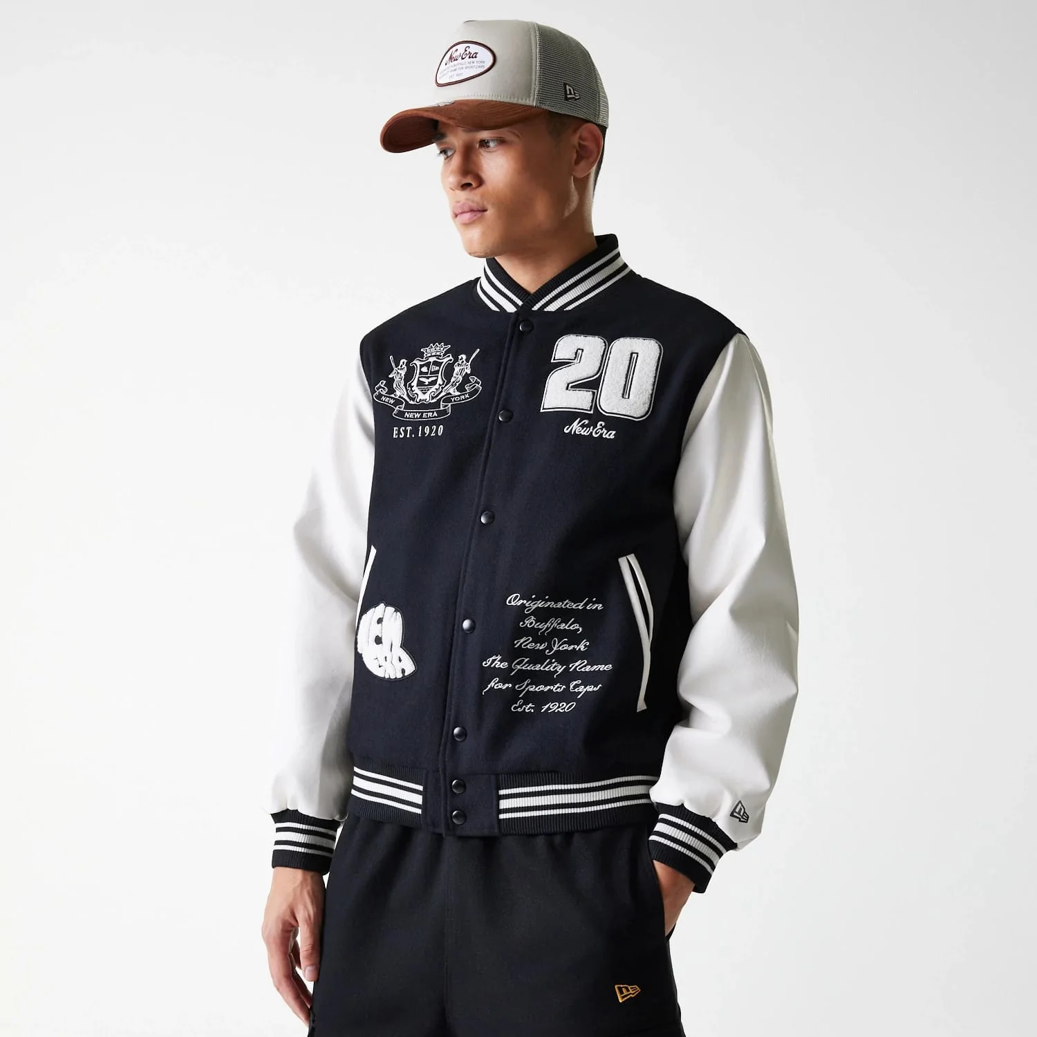 New Era Patch Black Varsity Jacket - Image 3