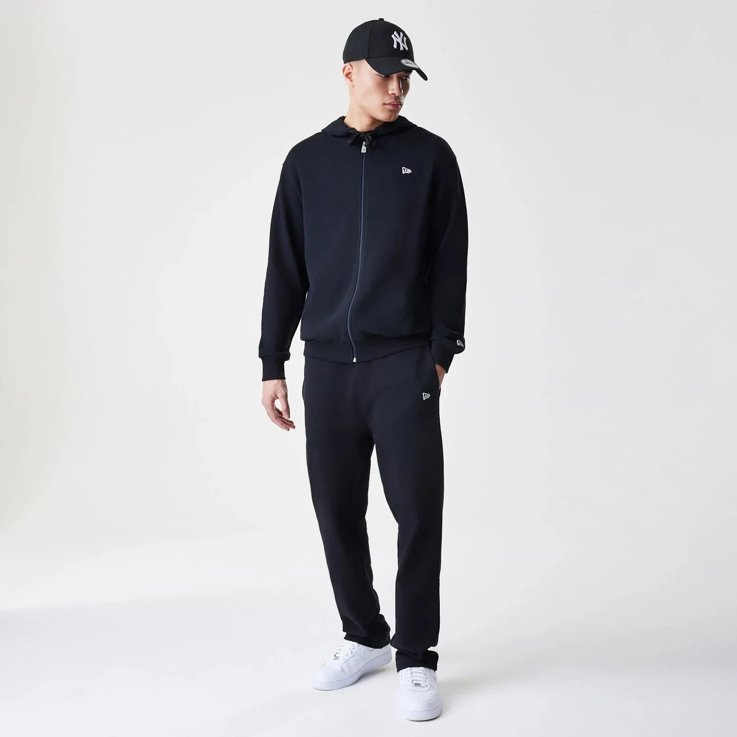 New Era Premium Essential Black Oversized Full Zip Hoodie - Image 8