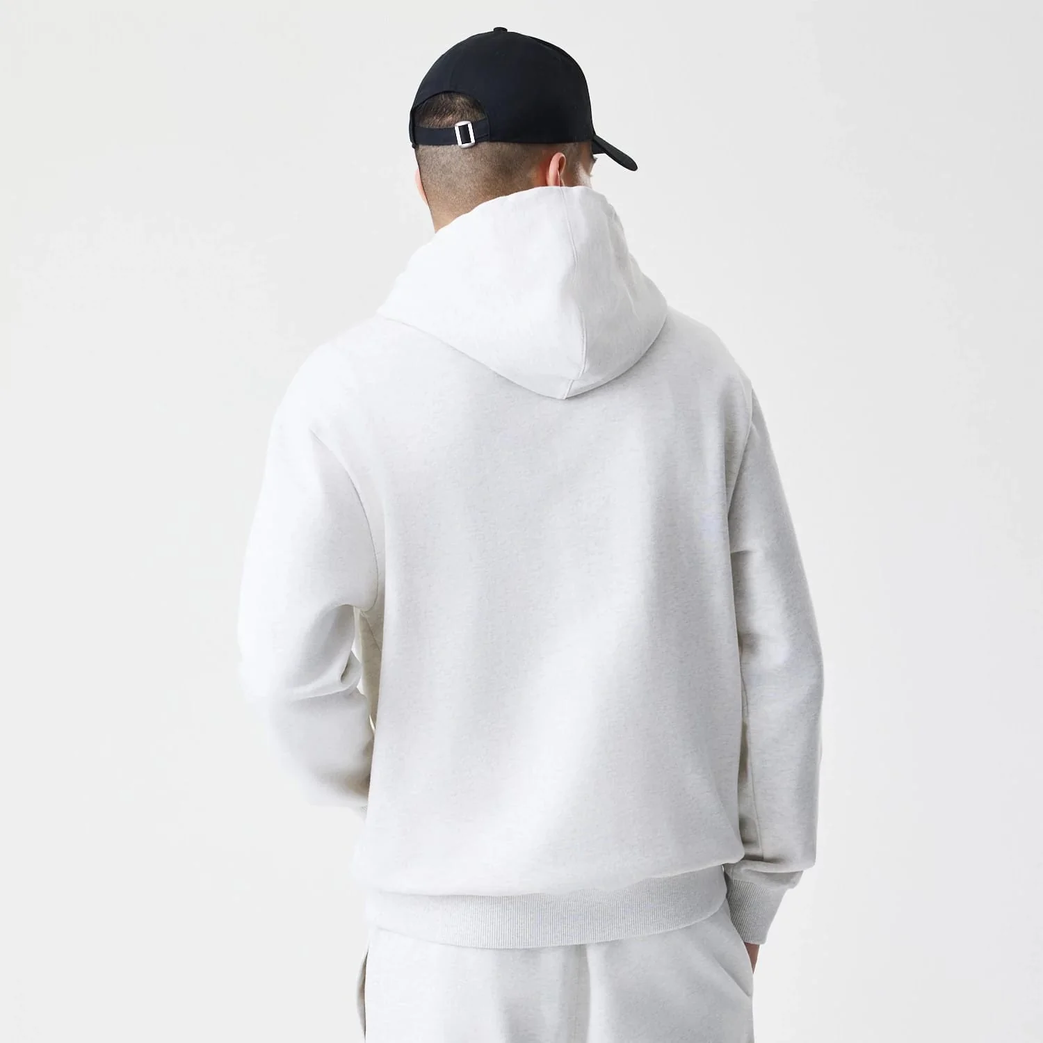 New Era Premium Essential Pastel Grey Oversized Full Zip Hoodie - Image 2