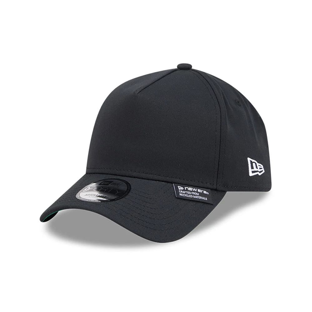 New Era Recycled Twill Black 9FORTY A-Frame Adjustable Cap