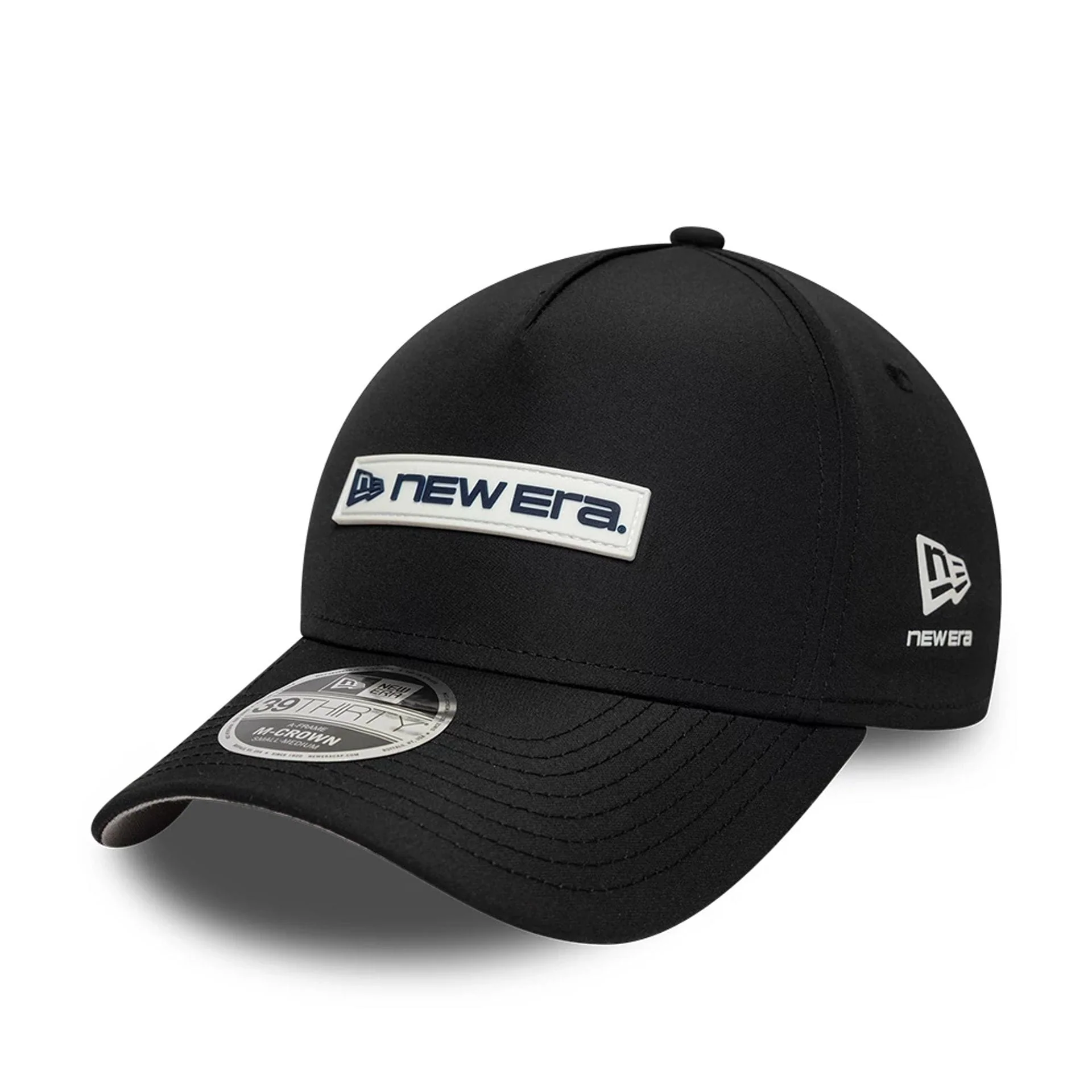 New Era Rubber Patch Black 39THIRTY M-Crown A-Frame Stretch Fit Cap