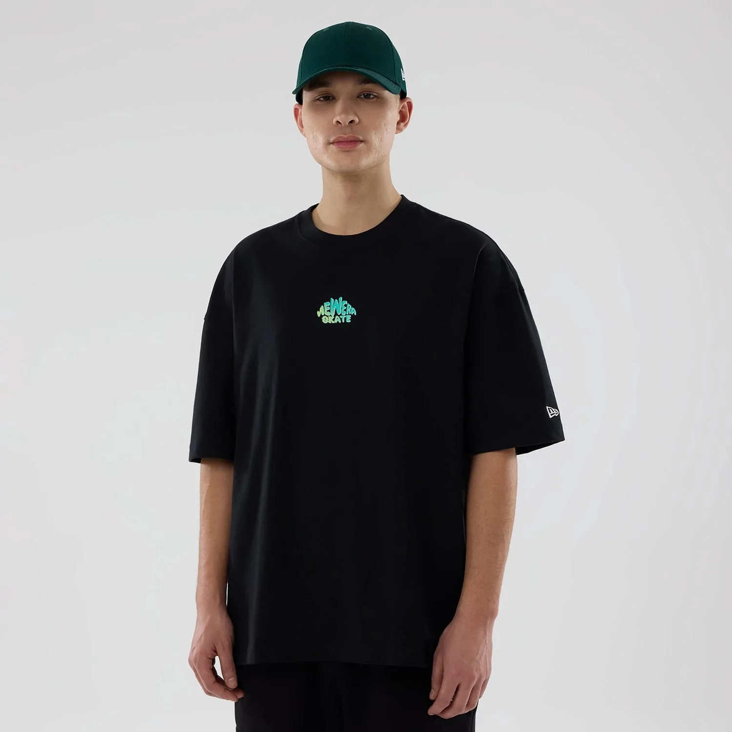 New Era Skate Is Life Graphic Black Oversized T-Shirt