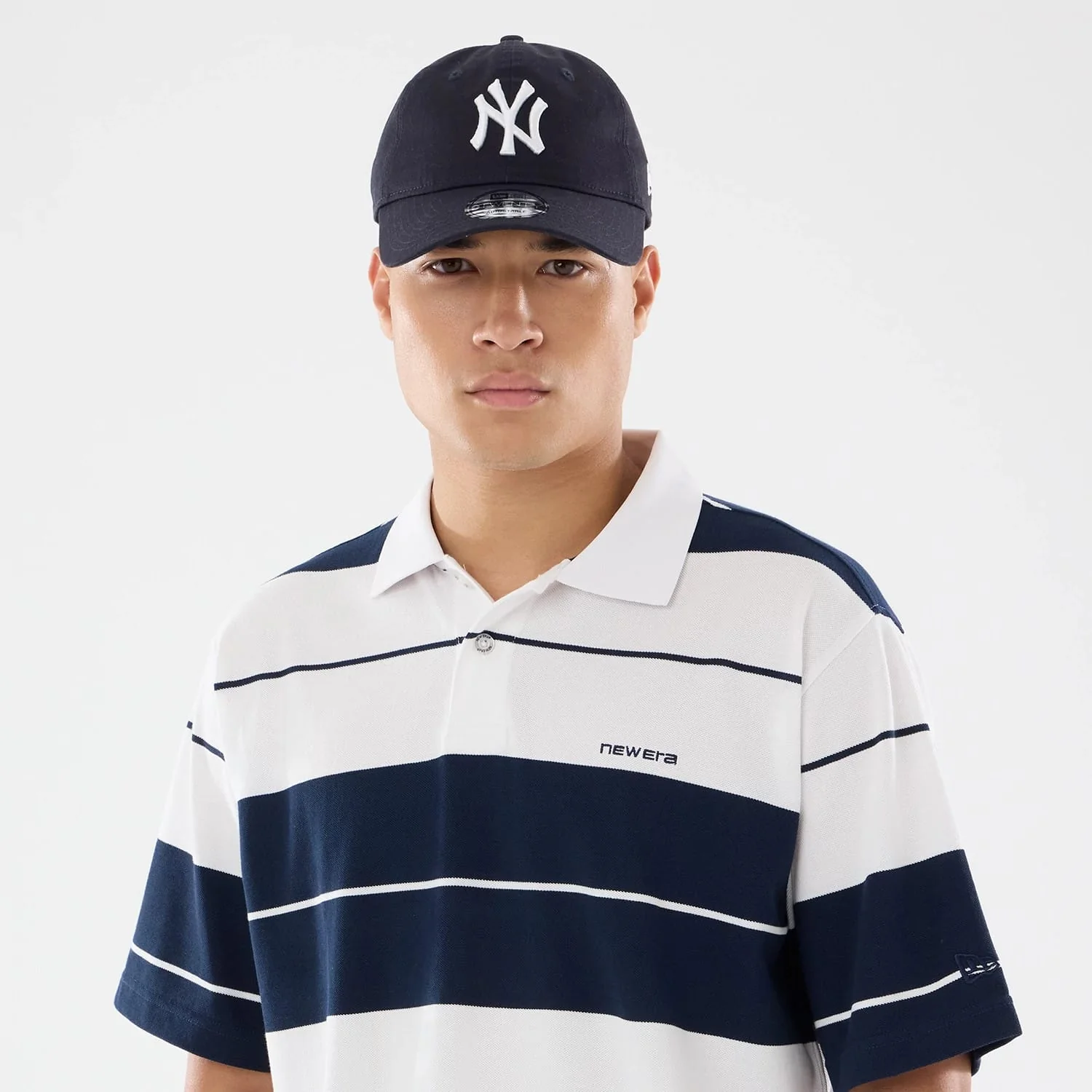 New Era Stripe White Polo T-Shirt - Image 5