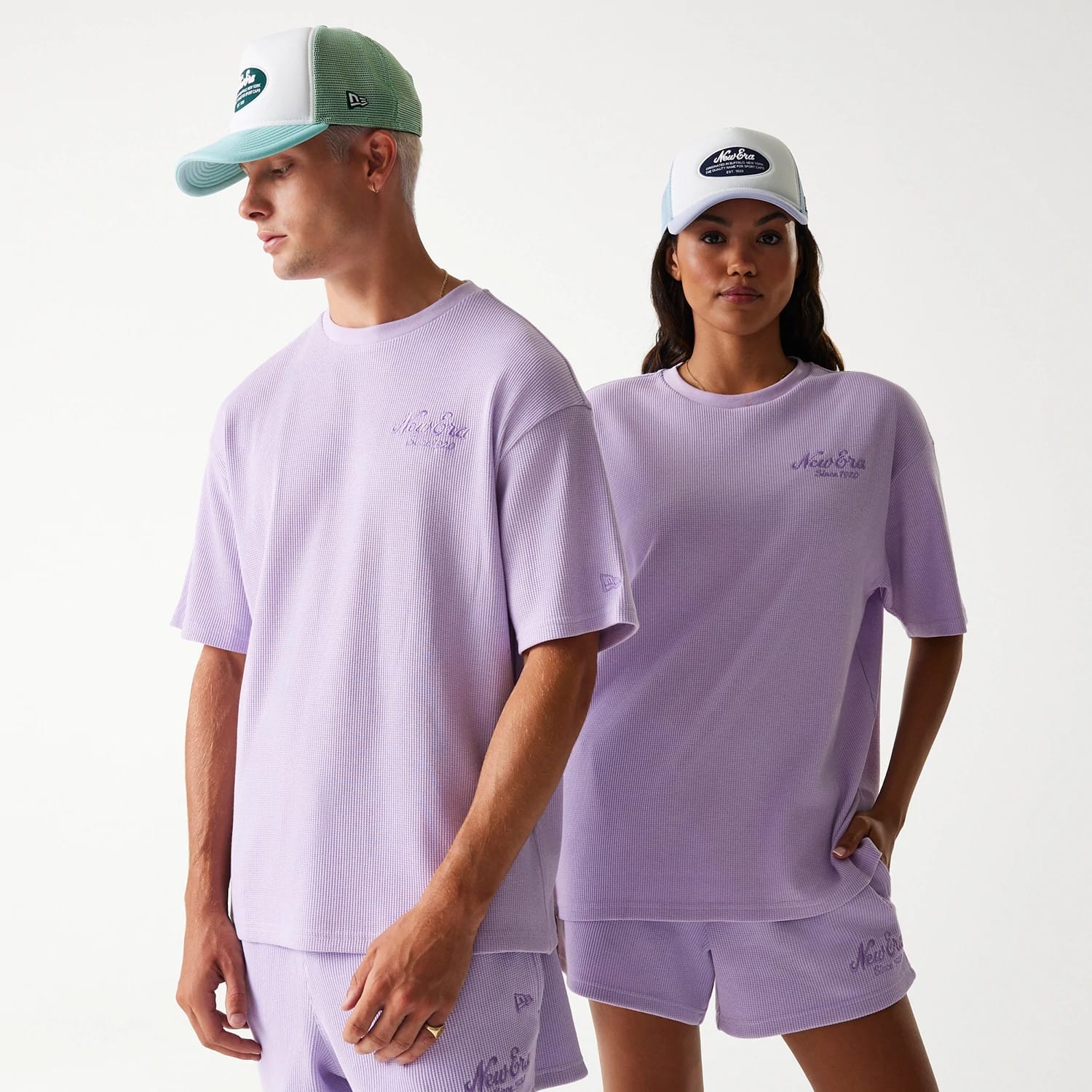 New Era Waffle Pastel Purple Oversized T-Shirt