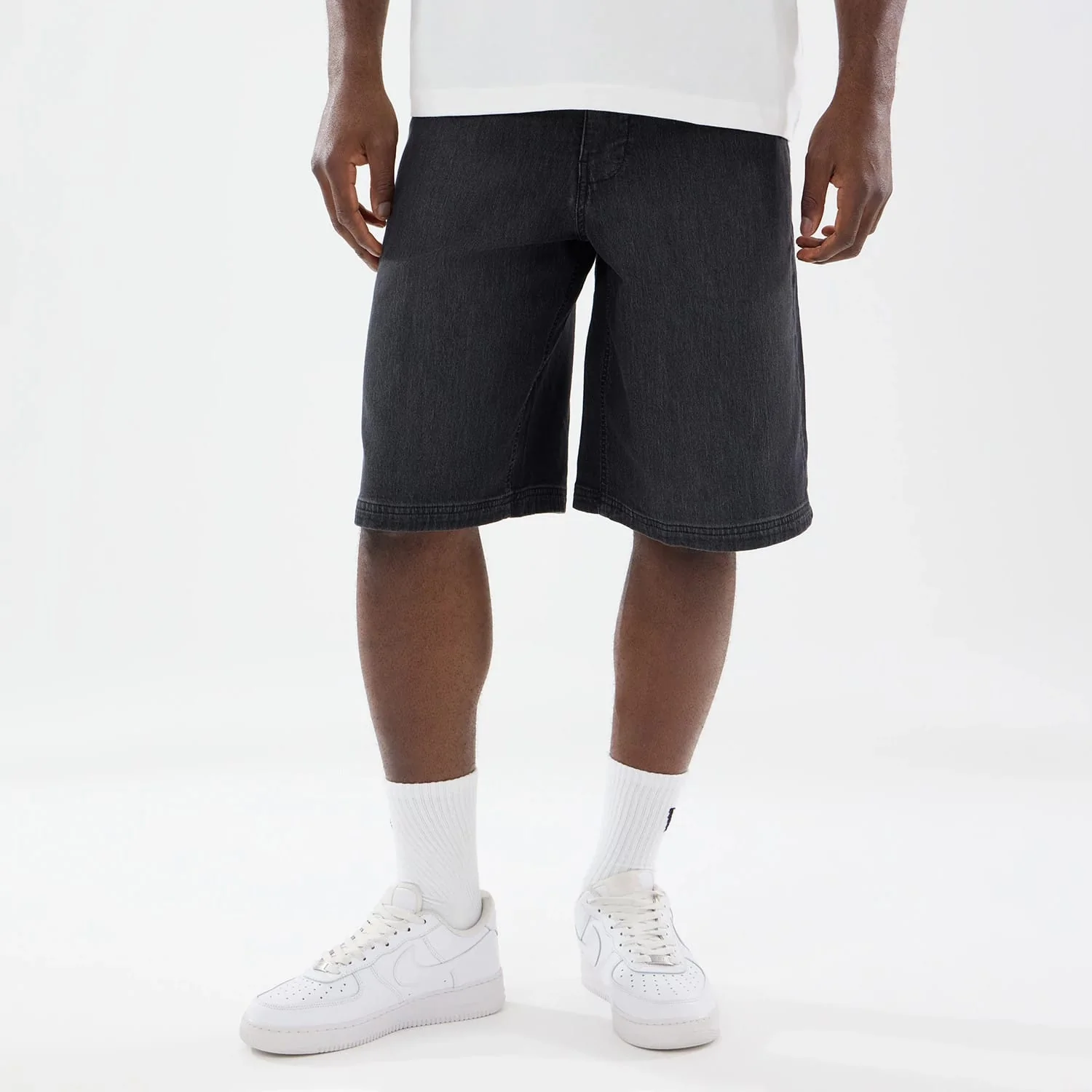 New Era Washed Black Bermuda Shorts