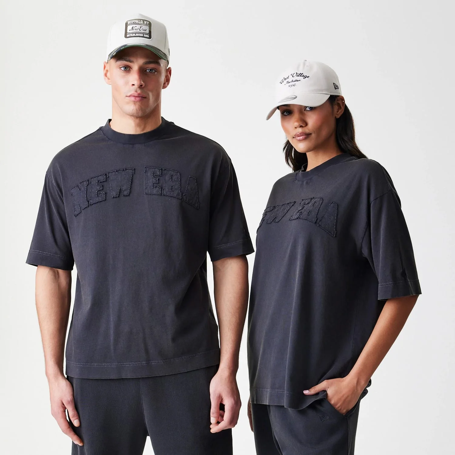 New Era Washed Black Oversized T-Shirt