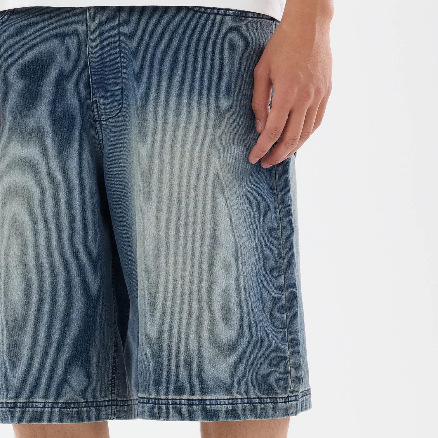 New Era Washed Blue Bermuda Shorts - Image 3