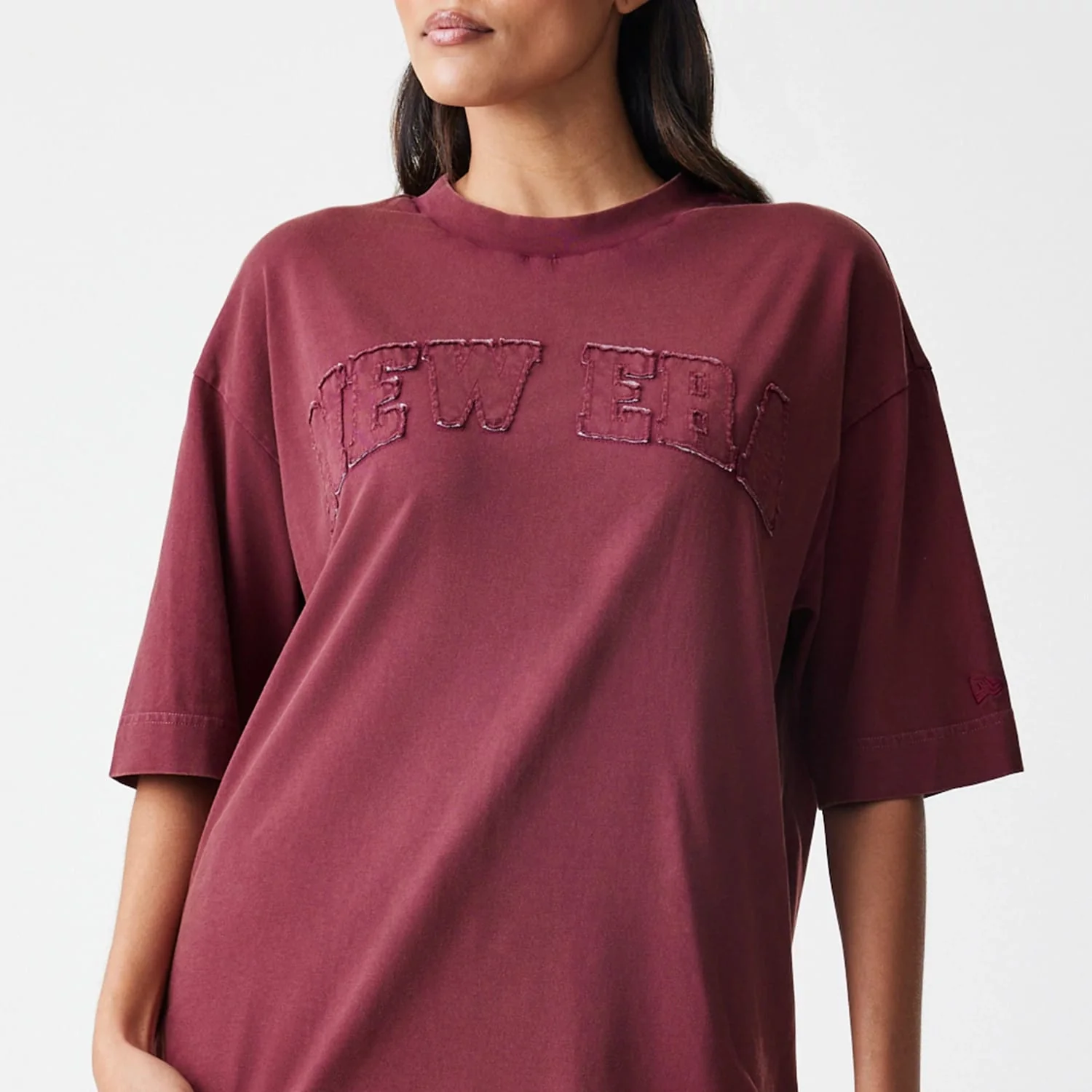 New Era Washed Dark Red Oversized T-Shirt - Image 6