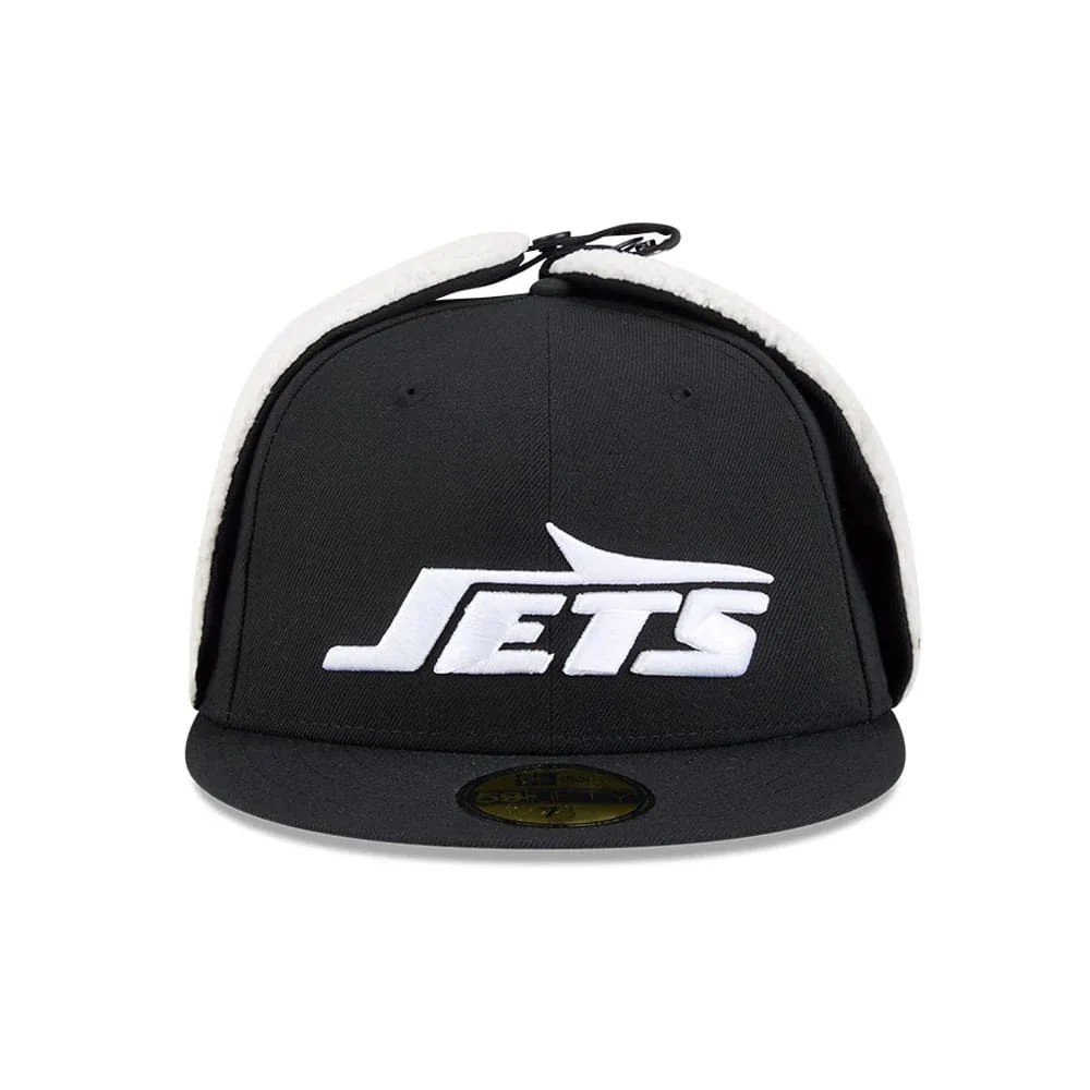 New York Jets NFL Classic Black Dogear 59FIFTY Fitted Cap - Image 3
