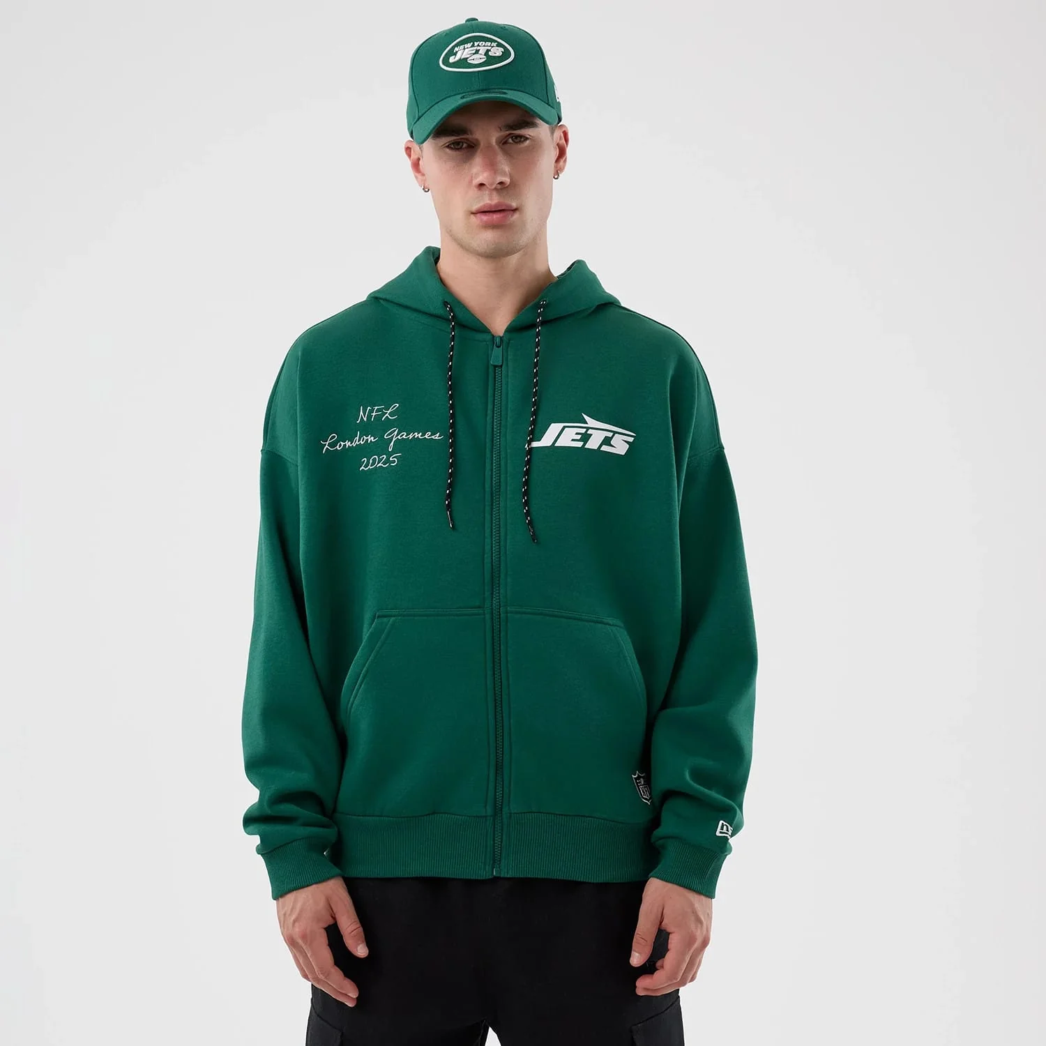 New York Jets NFL International Series Games Green Full Zip Hoodie