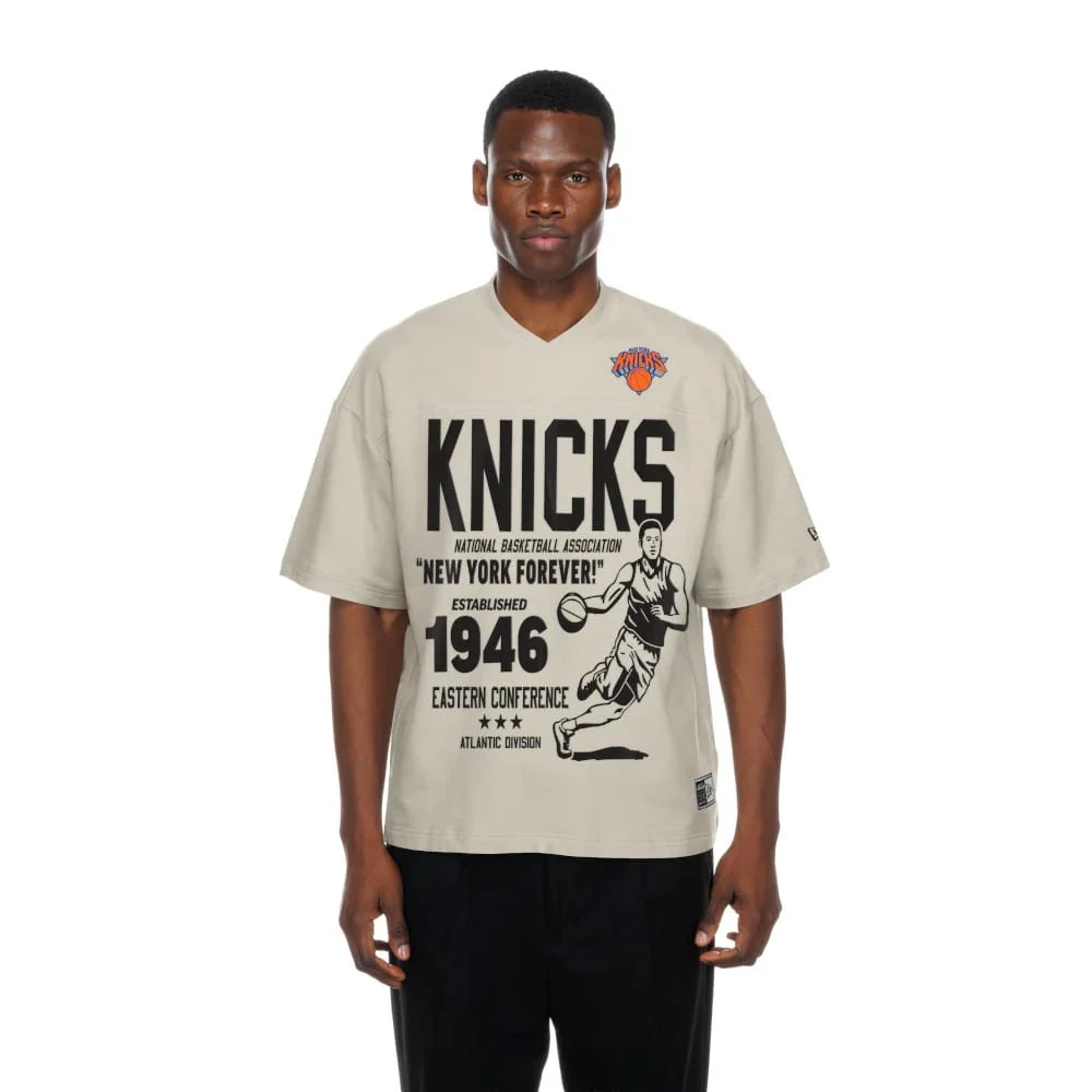 New York Knicks NBA Throwback Prep Light Beige T-Shirt