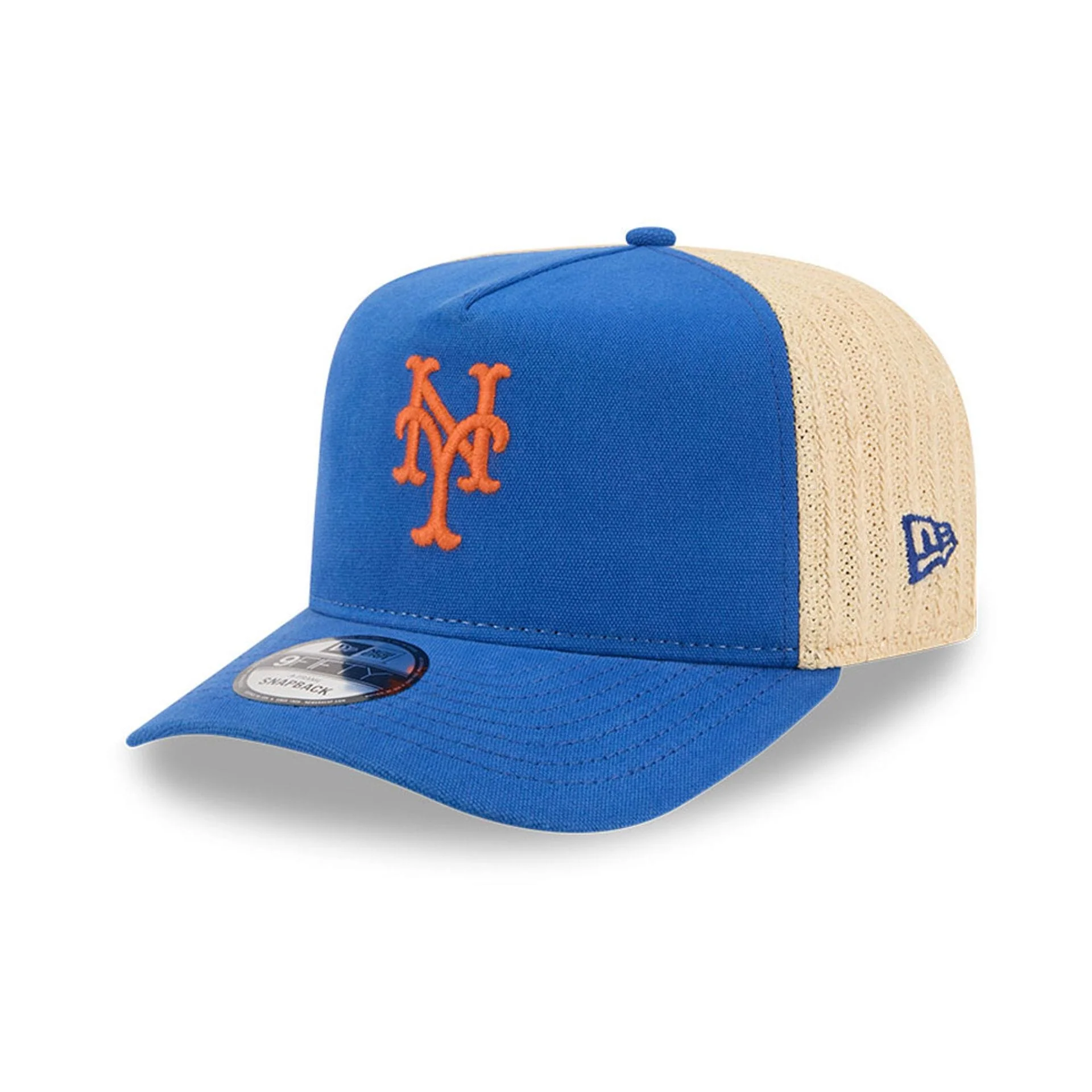 New York Mets MLB Grained Blue 9FIFTY A-Frame Snapback Adjustable Cap