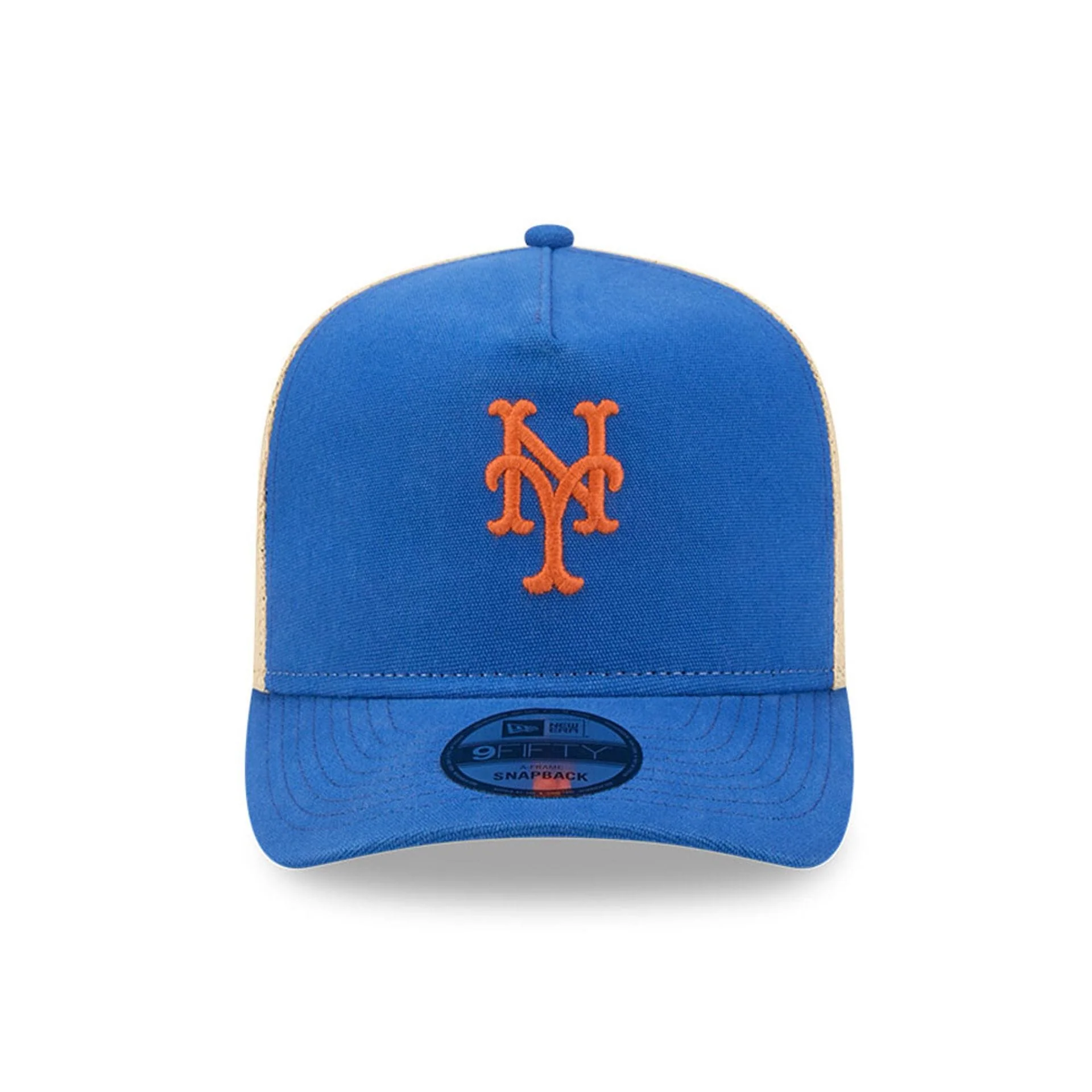 New York Mets MLB Grained Blue 9FIFTY A-Frame Snapback Adjustable Cap - Image 3