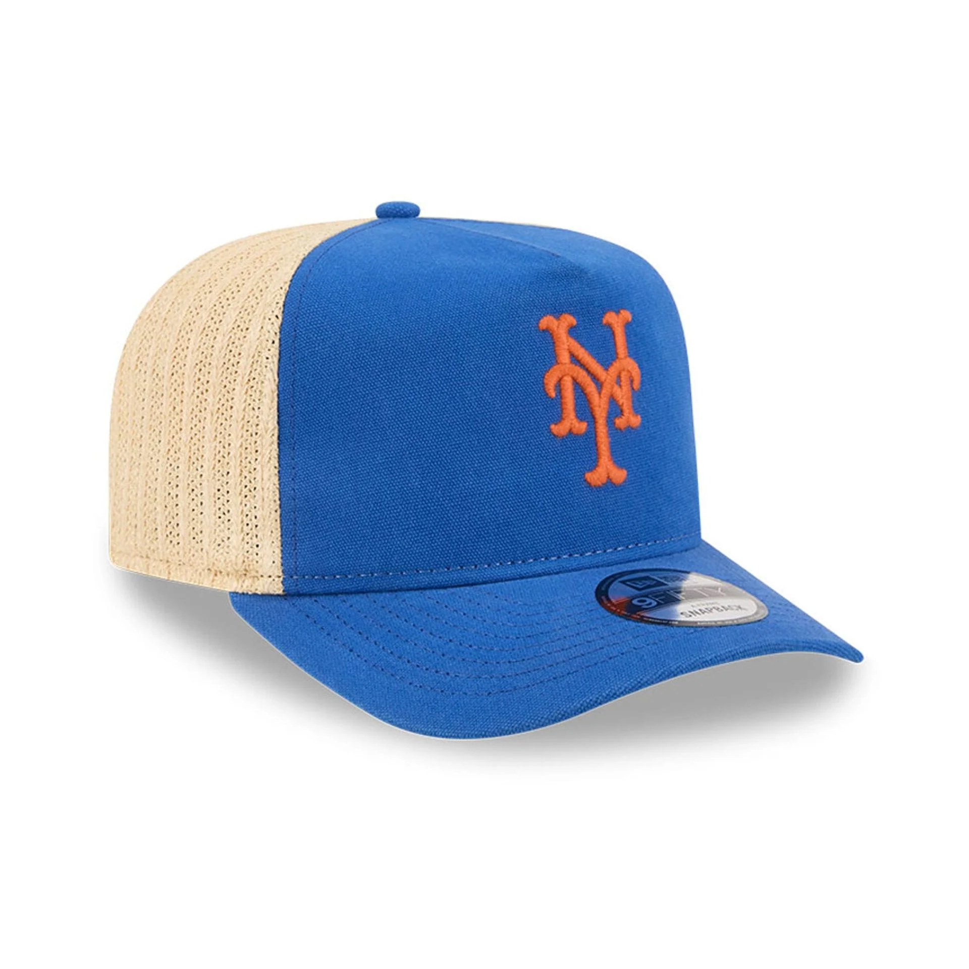 New York Mets MLB Grained Blue 9FIFTY A-Frame Snapback Adjustable Cap - Image 4