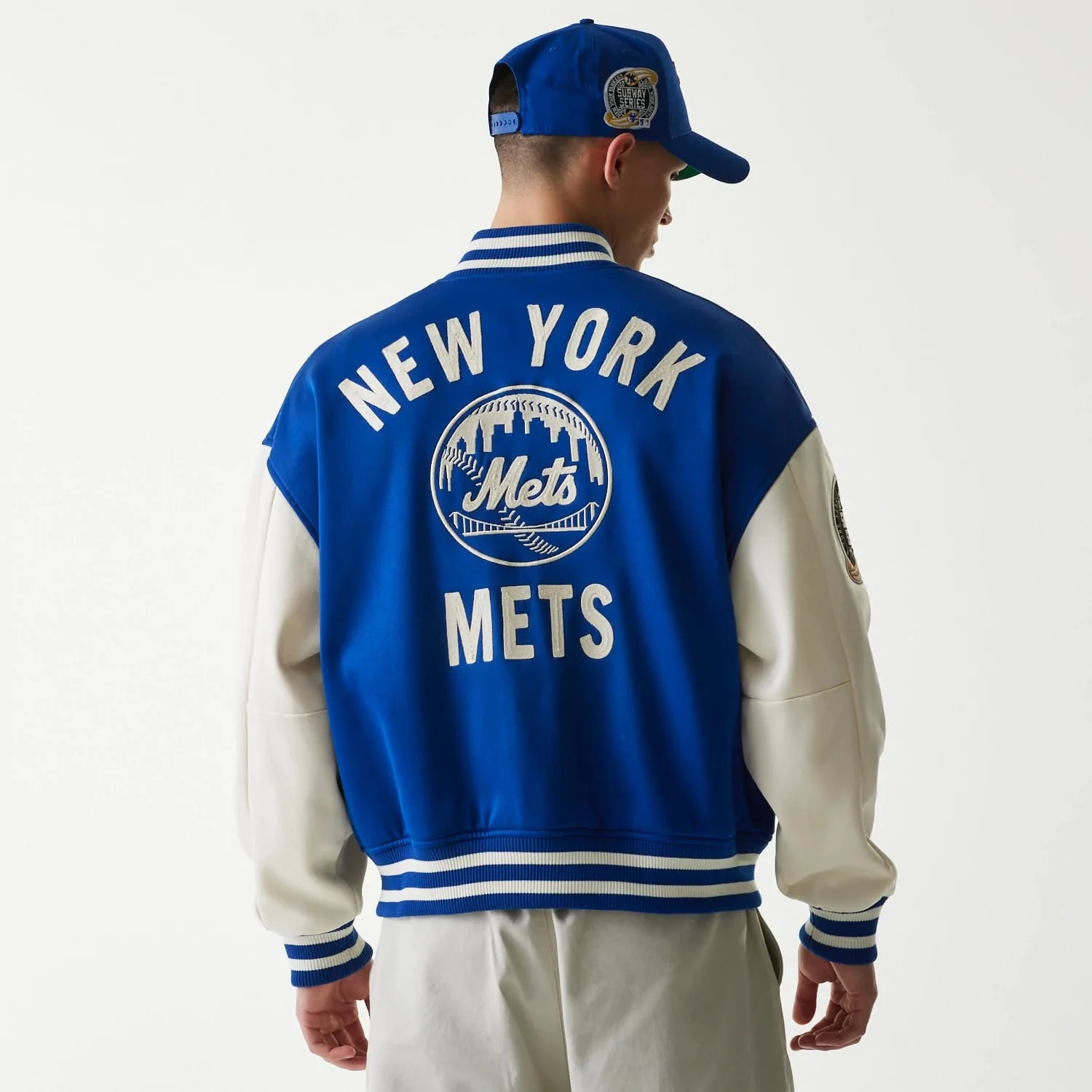 New York Mets MLB Jersey Blue Bomber Jacket - Image 2
