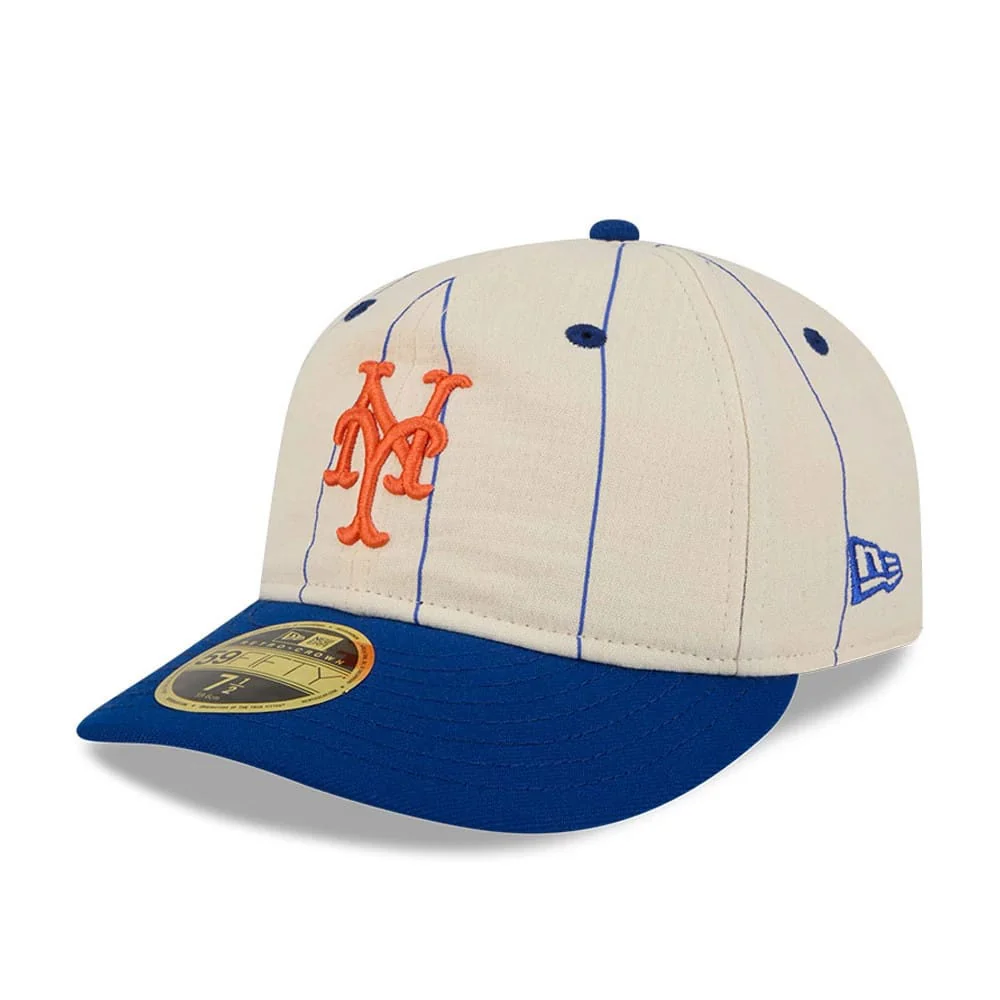 New York Mets MLB Linen Cream Retro Crown 59FIFTY Fitted Cap