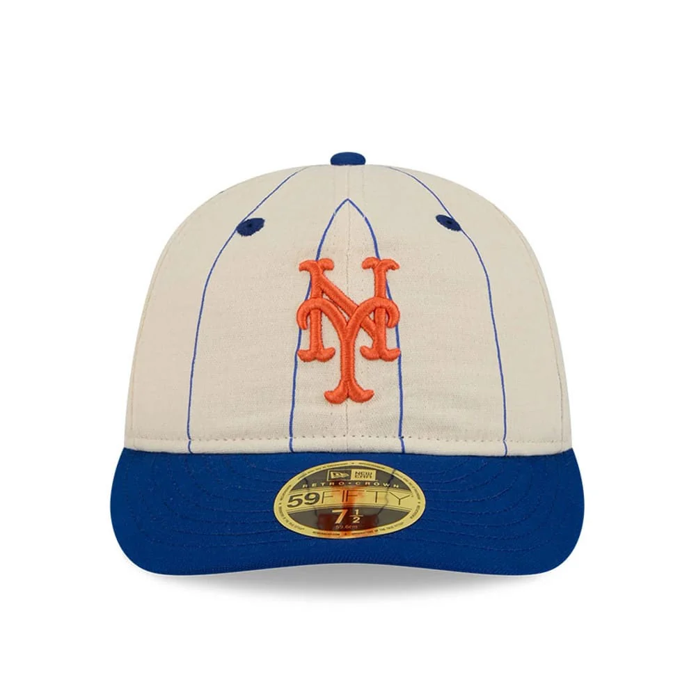 New York Mets MLB Linen Cream Retro Crown 59FIFTY Fitted Cap - Image 3