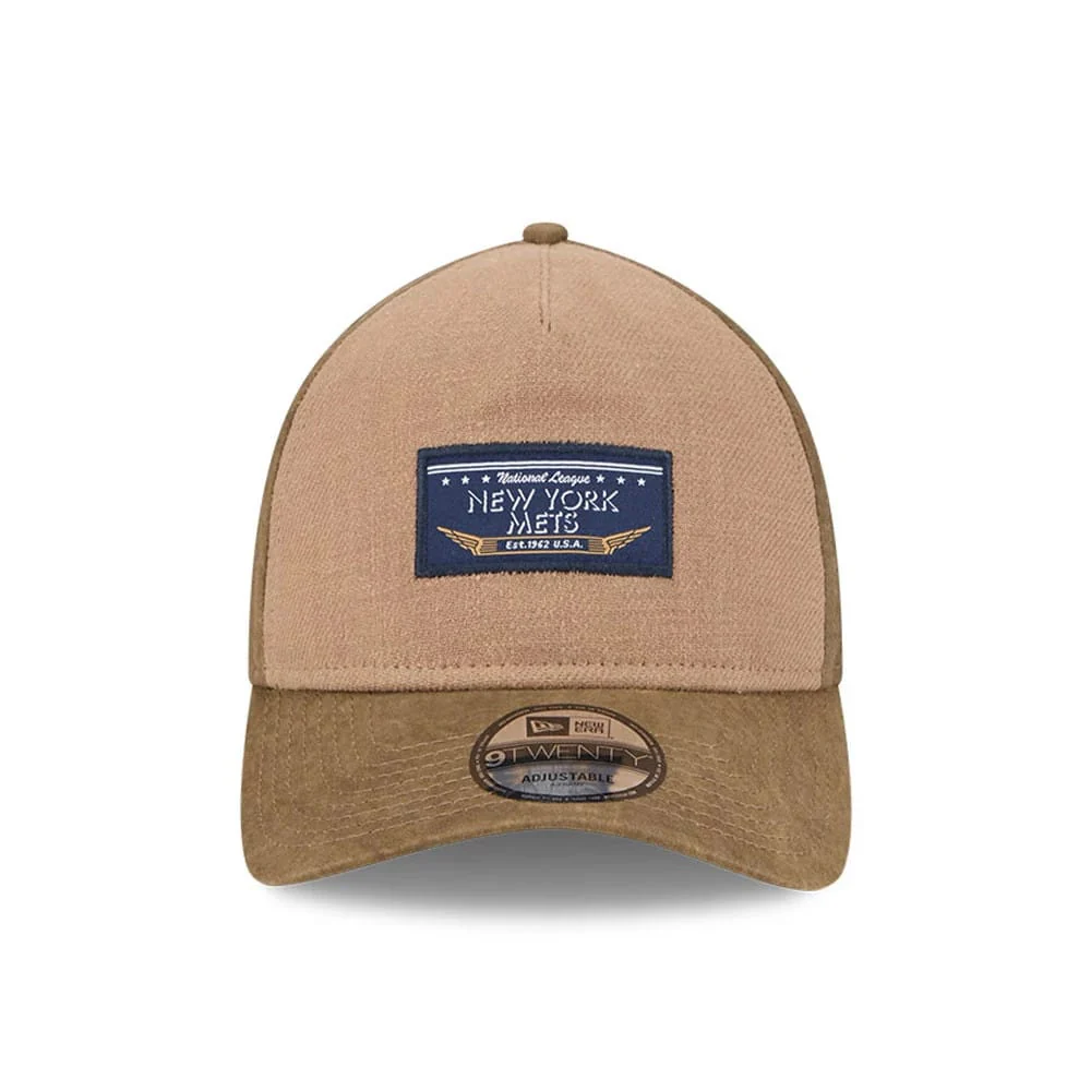 New York Mets MLB Open Brown 9TWENTY A-Frame Adjustable Cap - Image 2