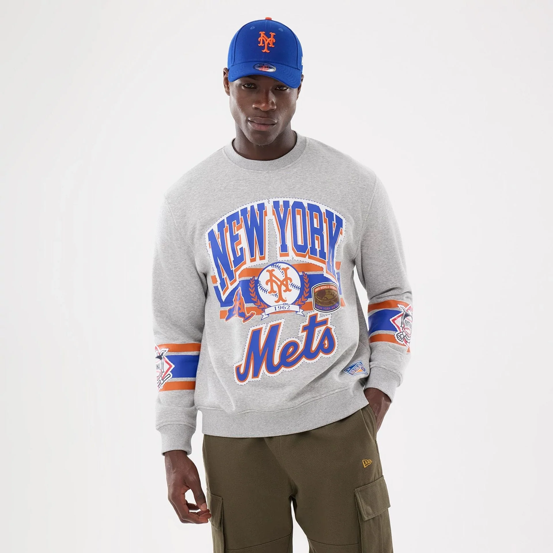 New York Mets MLB Sport Classic Grey Crew Neck Sweater