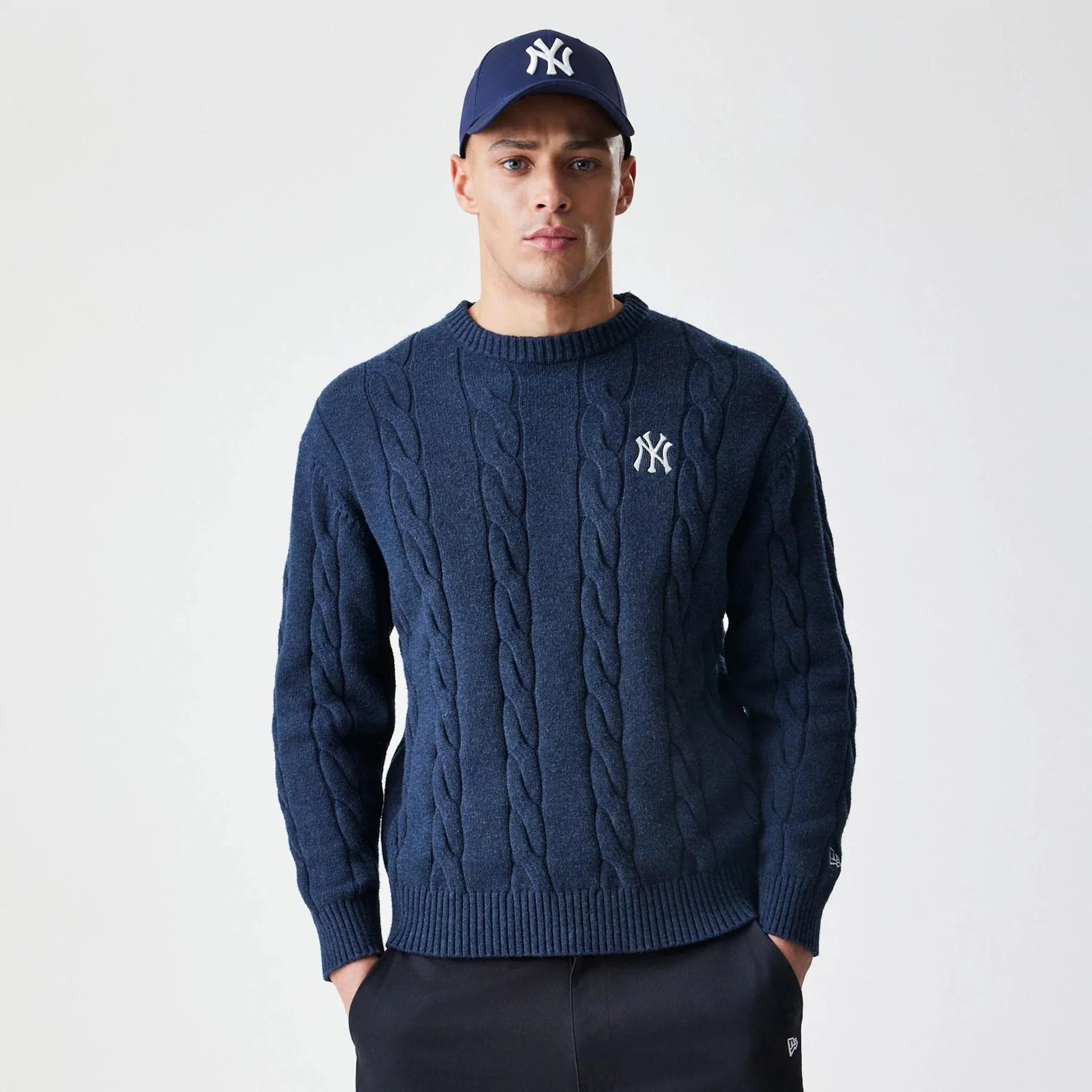 New York Yankees MLB Cable Knit Navy Knitted Sweater