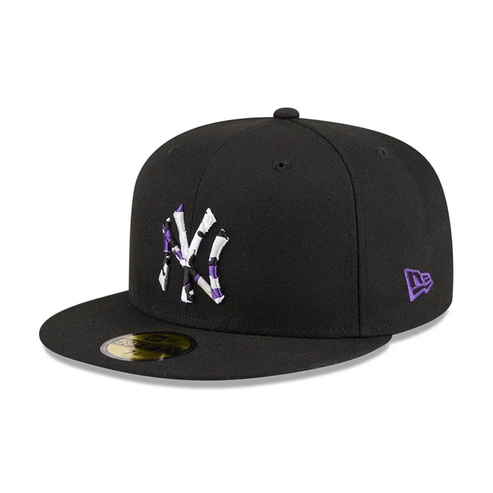New York Yankees MLB Camo Infill Black 59FIFTY Fitted Cap - Image 4