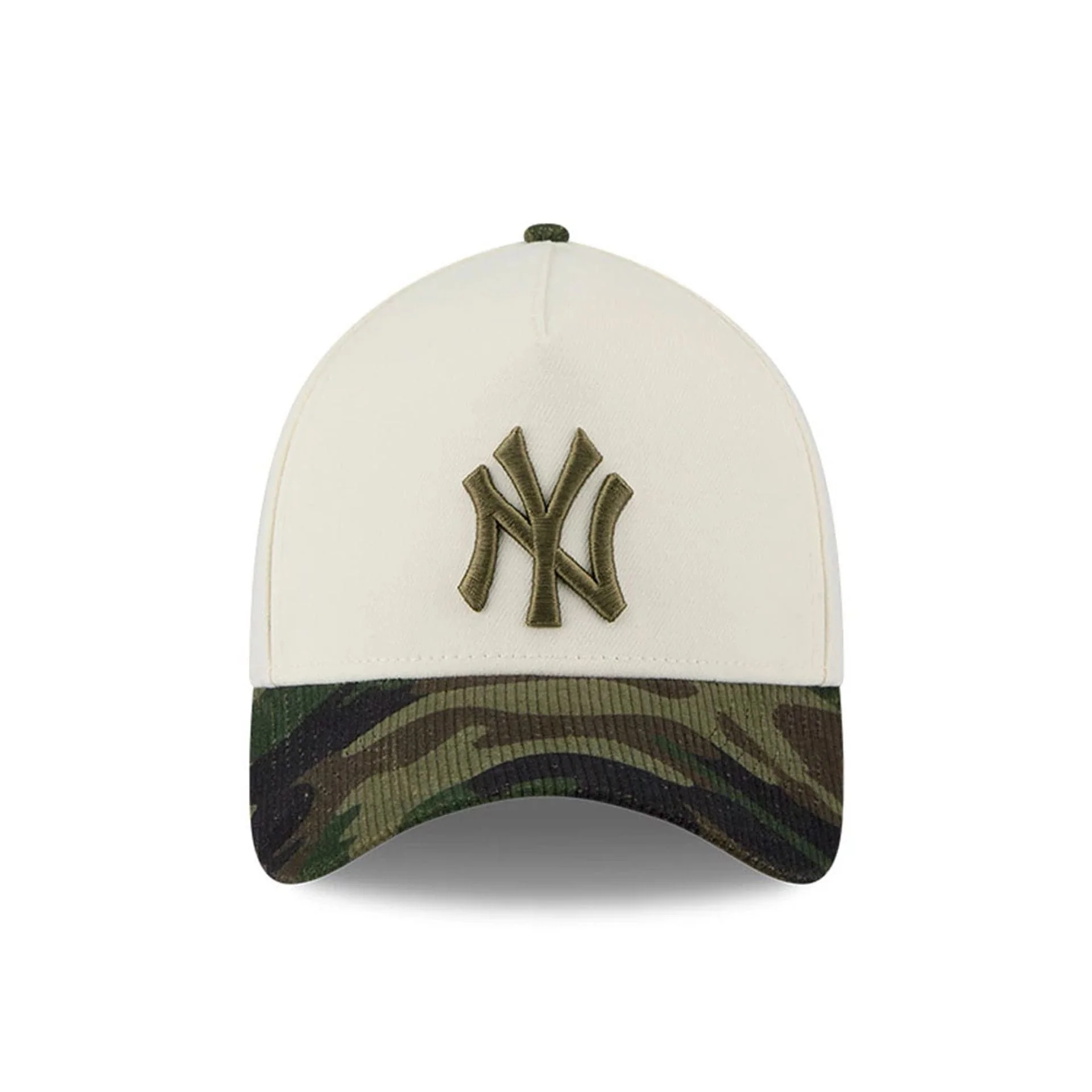 New York Yankees MLB Camo Visor Cream 39THIRTY A-Frame Stretch Fit Cap - Image 3