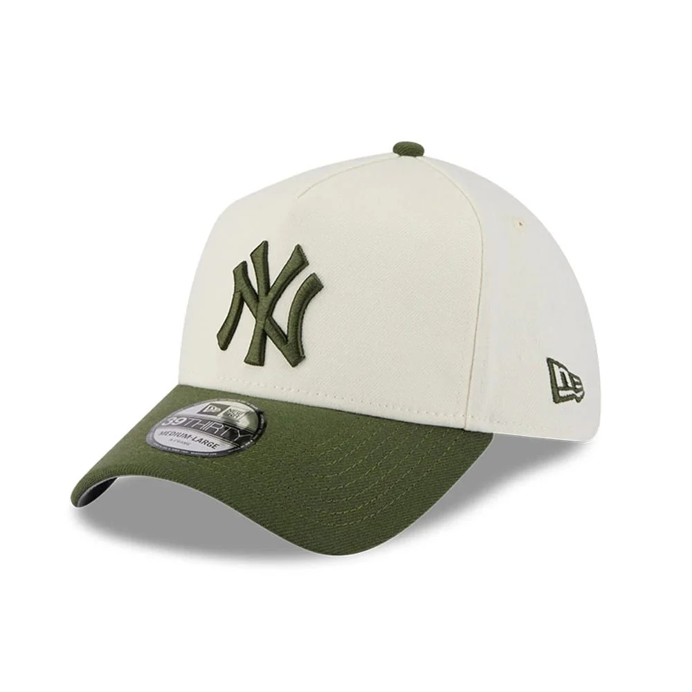 New York Yankees MLB Chrome Cream 39THIRTY A-Frame Stretch Fit Cap