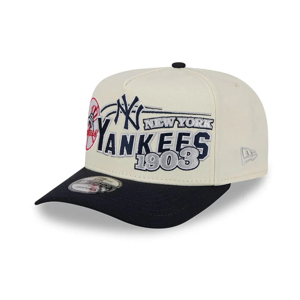 New York Yankees MLB Classic Cream 9FIFTY A-Frame Snapback Adjustable Cap