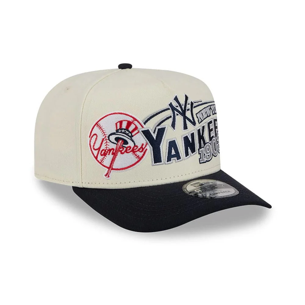 New York Yankees MLB Classic Cream 9FIFTY A-Frame Snapback Adjustable Cap - Image 4