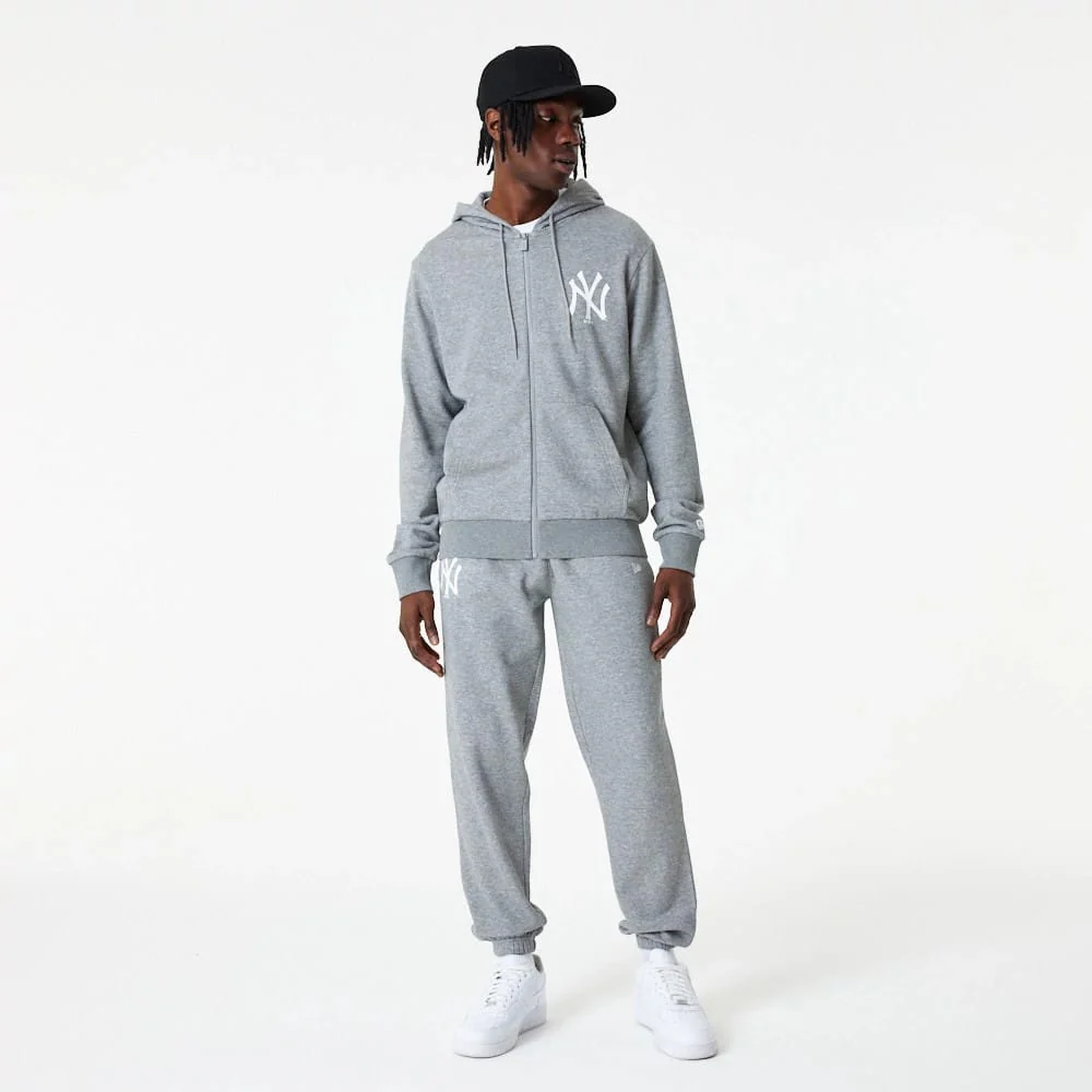 New York Yankees MLB Essential Grey Full Zip Hoodie - Image 8