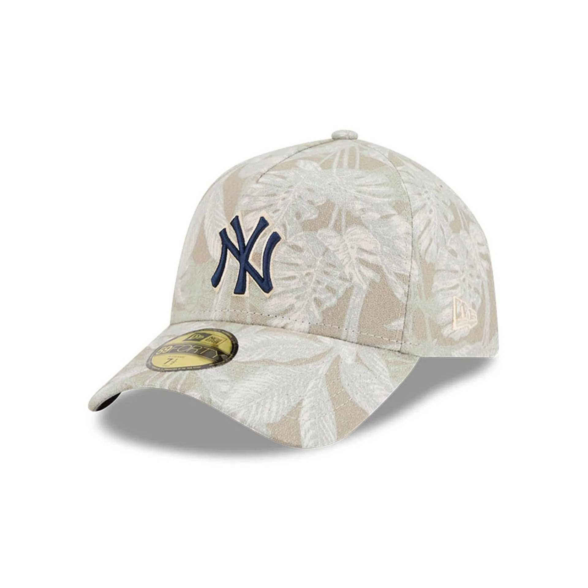 New York Yankees MLB Leafy Palm Light Beige 59FORTY A-Frame Fitted Cap