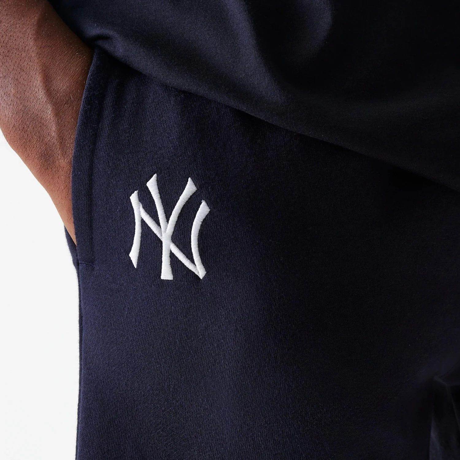 New York Yankees MLB League Essential French Terry Navy Shorts - Image 4