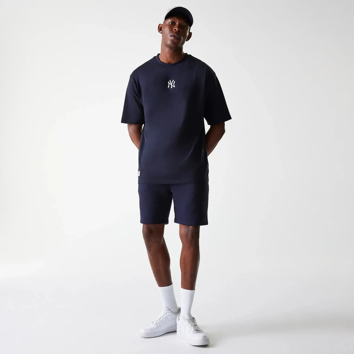 New York Yankees MLB League Essential French Terry Navy Shorts - Image 8