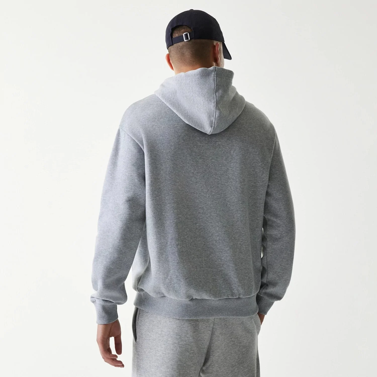 New York Yankees MLB League Essential Grey Oversized Pullover Hoodie - Image 2