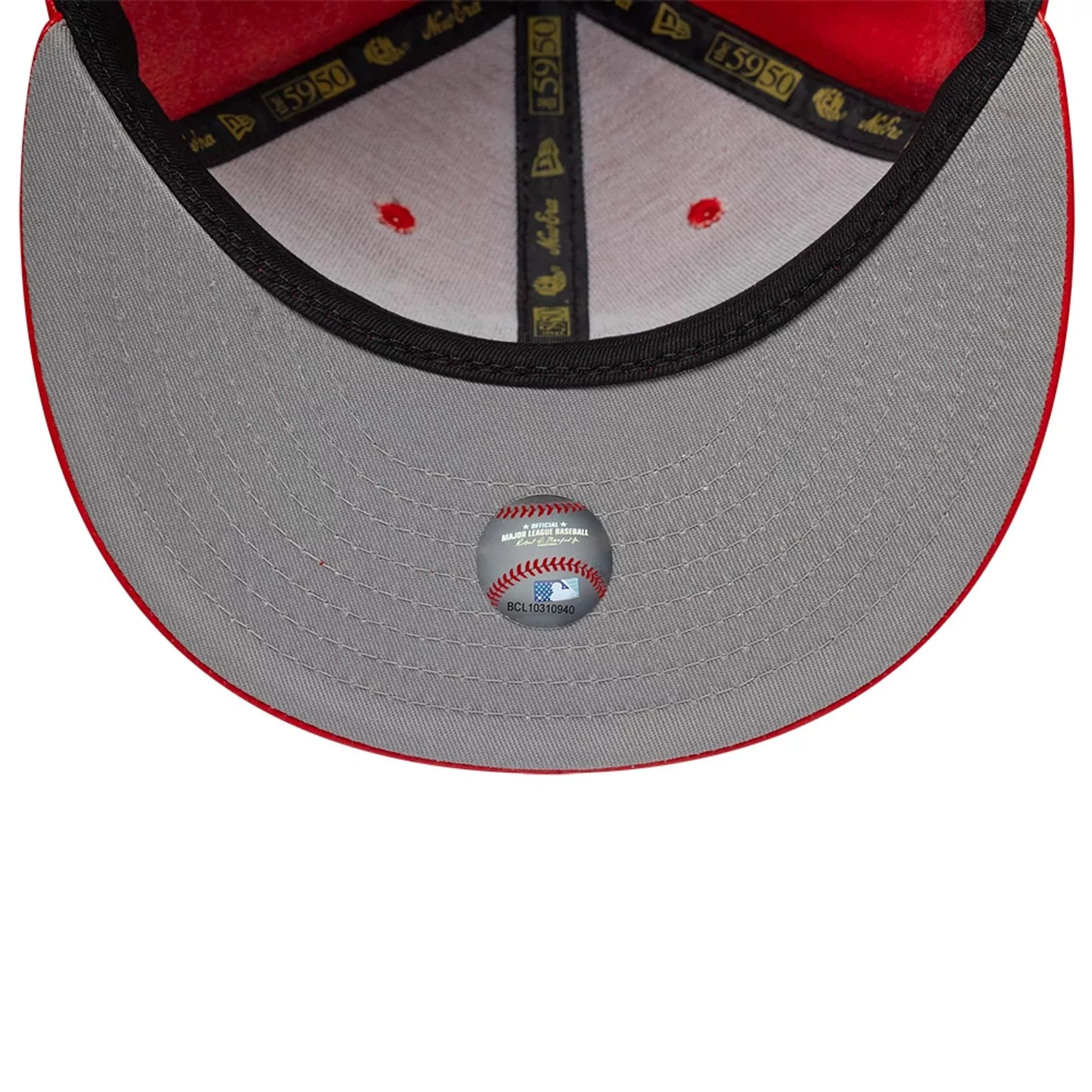 New York Yankees MLB Leather Red 59FIFTY Fitted Cap - Image 2