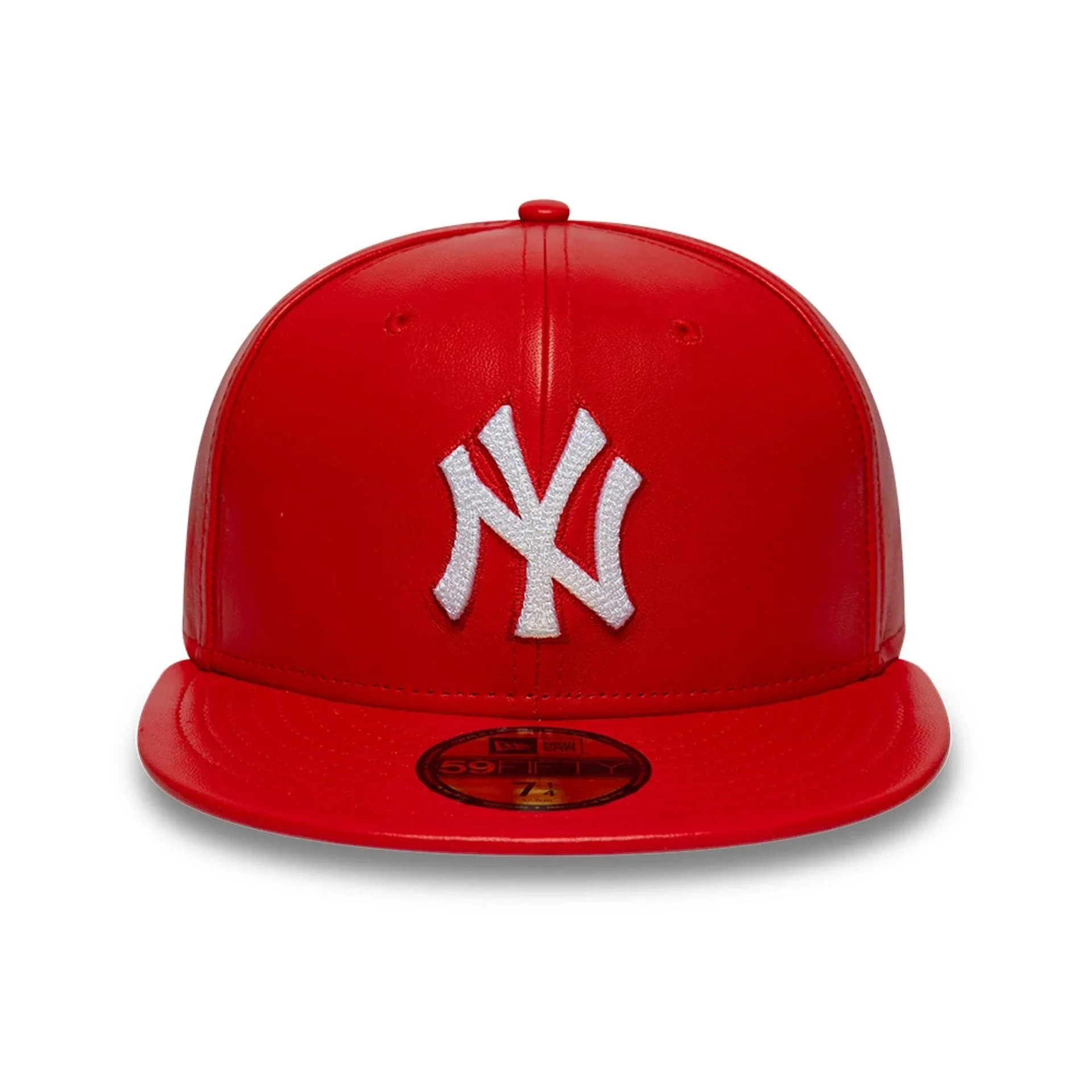 New York Yankees MLB Leather Red 59FIFTY Fitted Cap - Image 3
